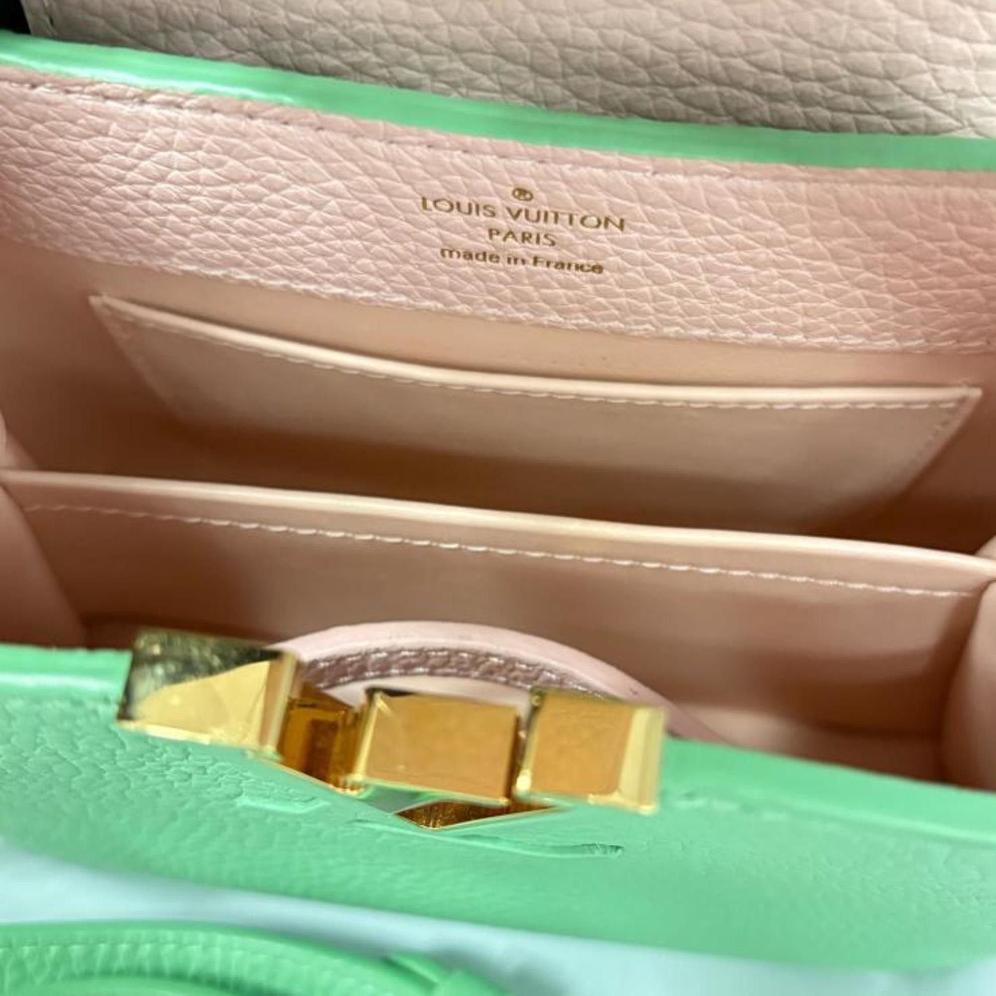 Louis Vuitton Louis Vuitton Capucines Mini M59928 Vert Pomme Taurillon Green Size ONE SIZE - 8 Thumbnail