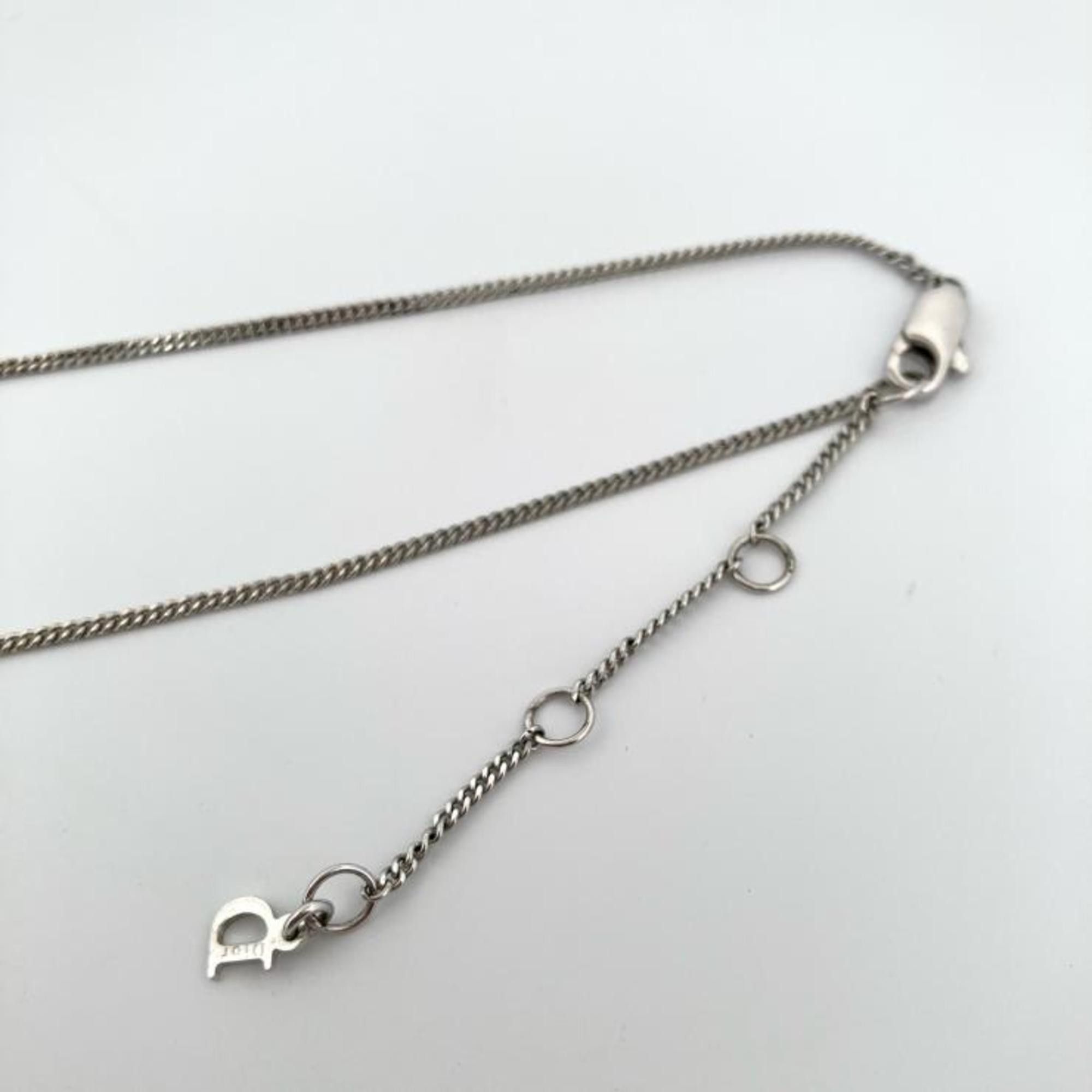 Dior Christian Dior Snowflake Logo Rhinestone Silver GP Necklace Size ONE SIZE - 5 Thumbnail