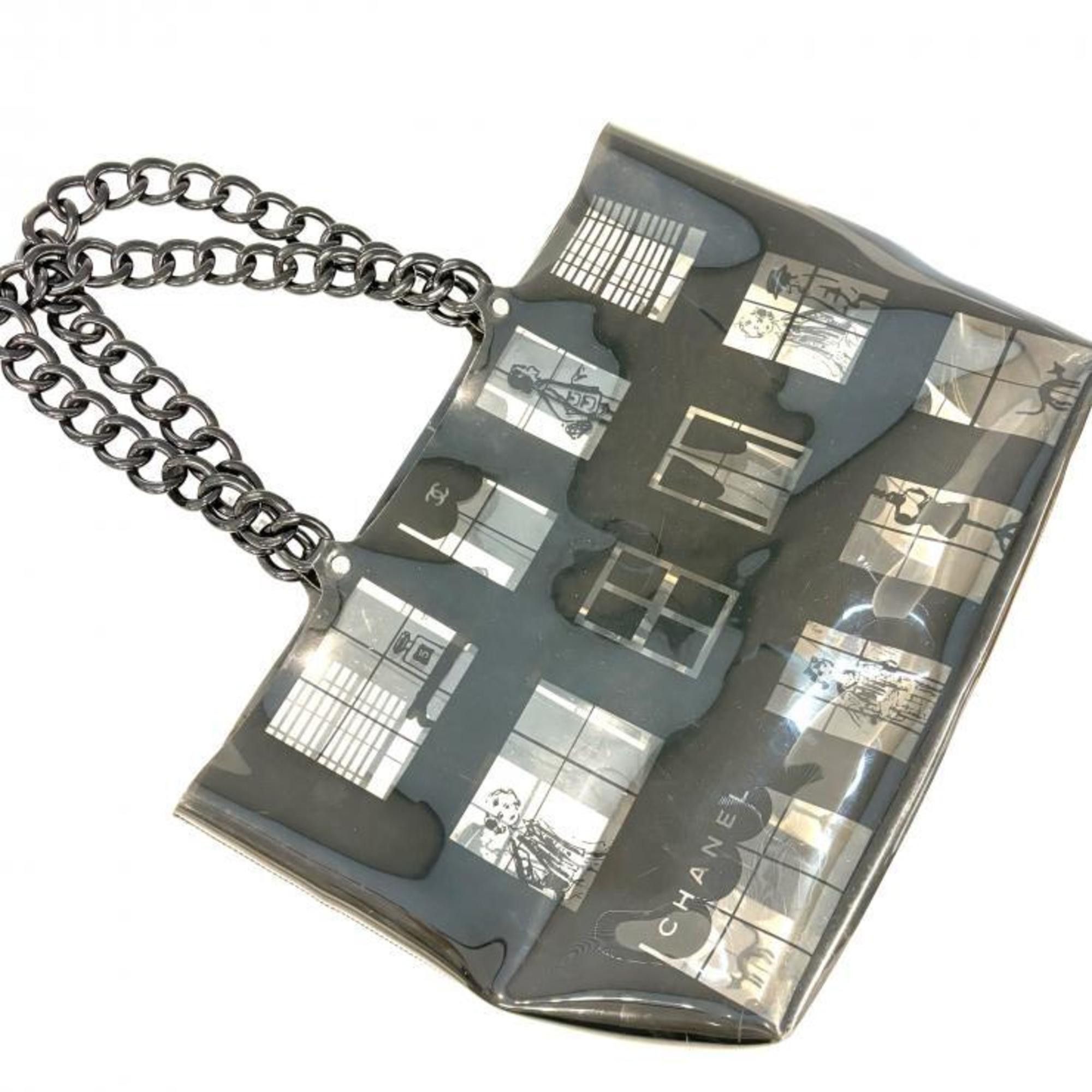 Chanel CHANEL Windows Plastic Chain Black Clear Tote Size ONE SIZE - 2 Thumbnail