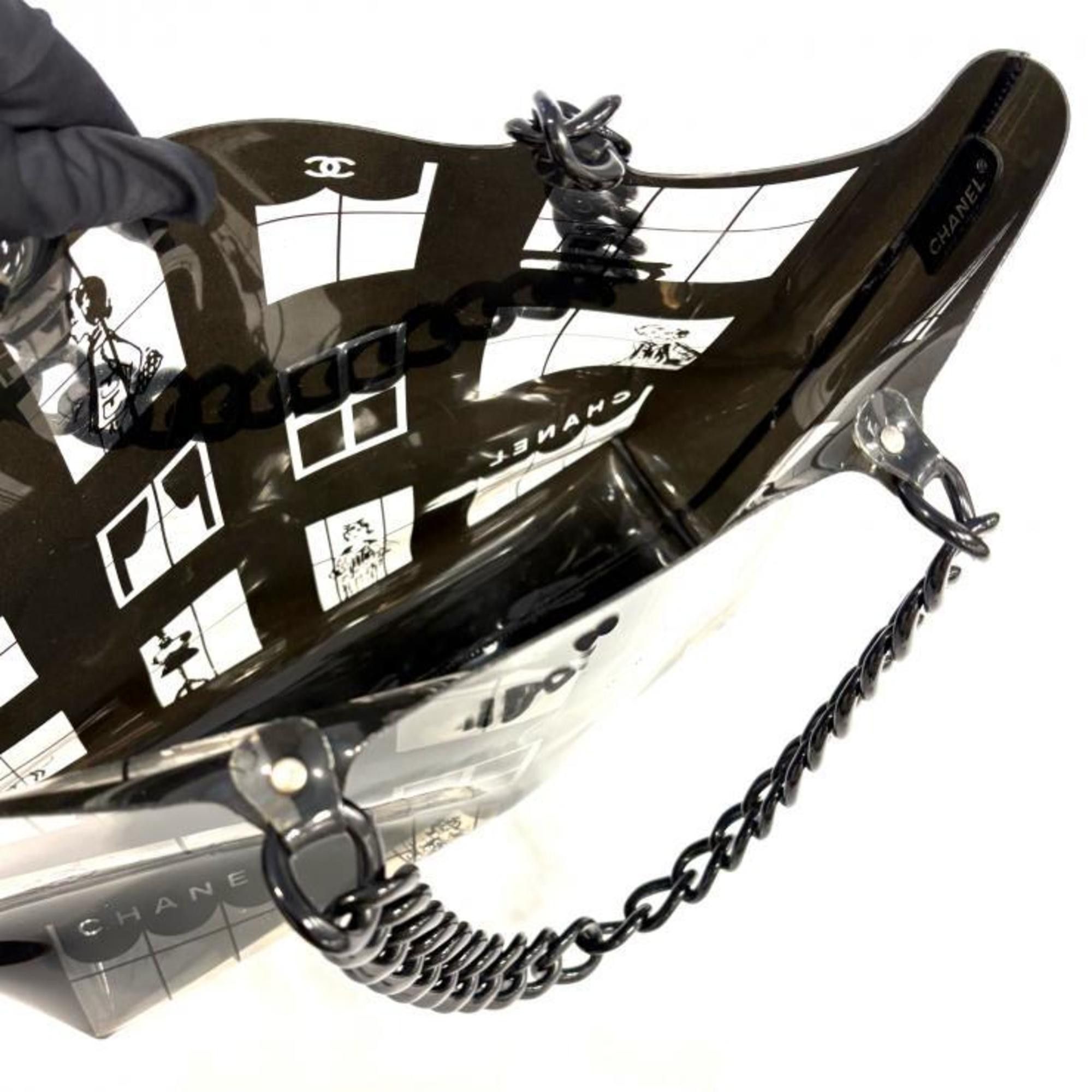 Chanel CHANEL Windows Plastic Chain Black Clear Tote Size ONE SIZE - 9 Thumbnail