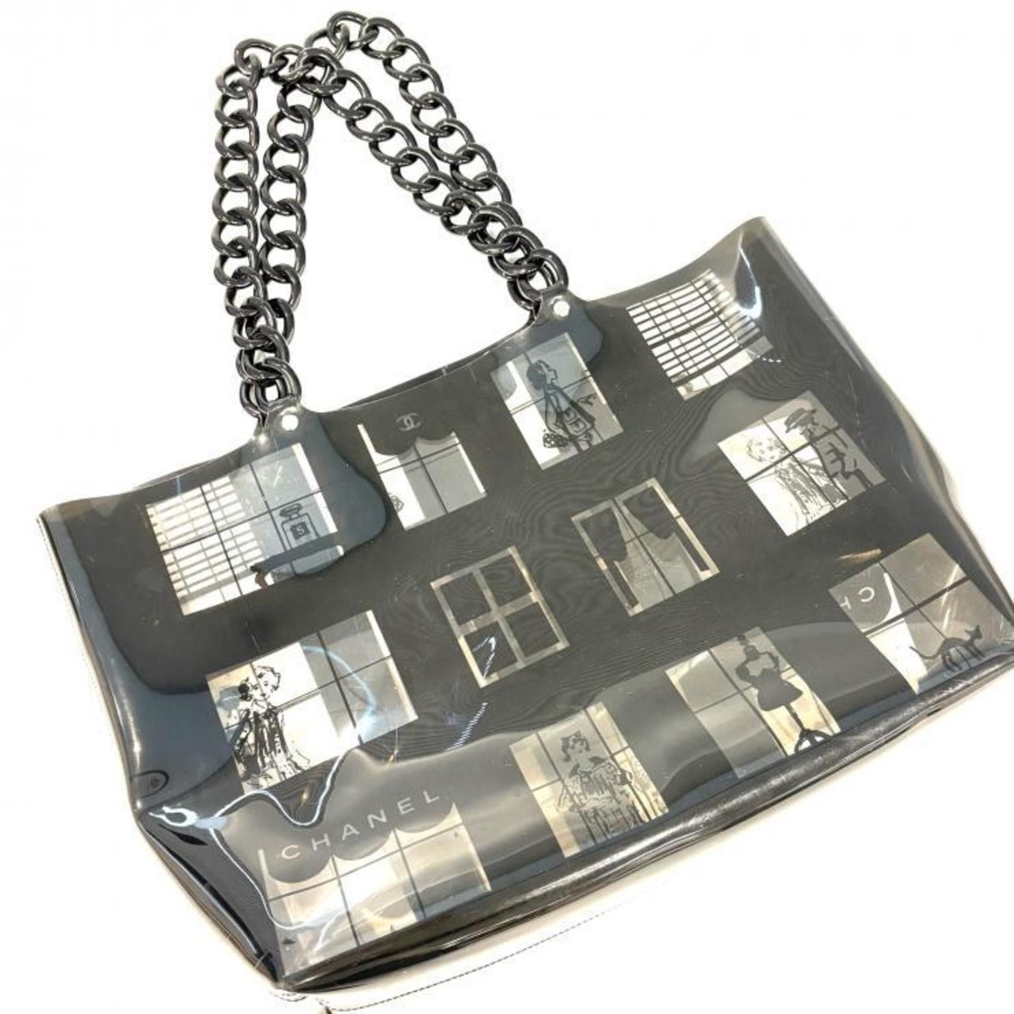 Chanel CHANEL Windows Plastic Chain Black Clear Tote Size ONE SIZE - 5 Thumbnail