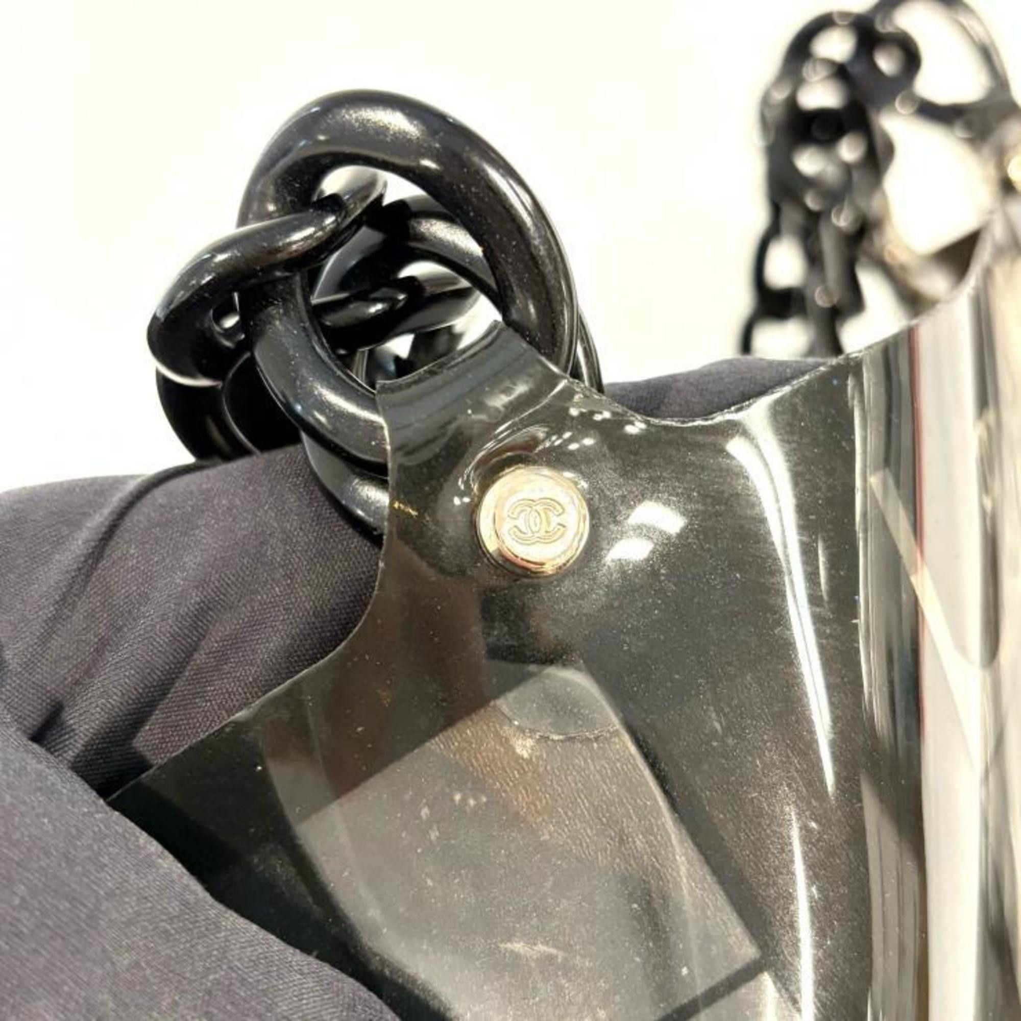 Chanel CHANEL Windows Plastic Chain Black Clear Tote Size ONE SIZE - 7 Thumbnail
