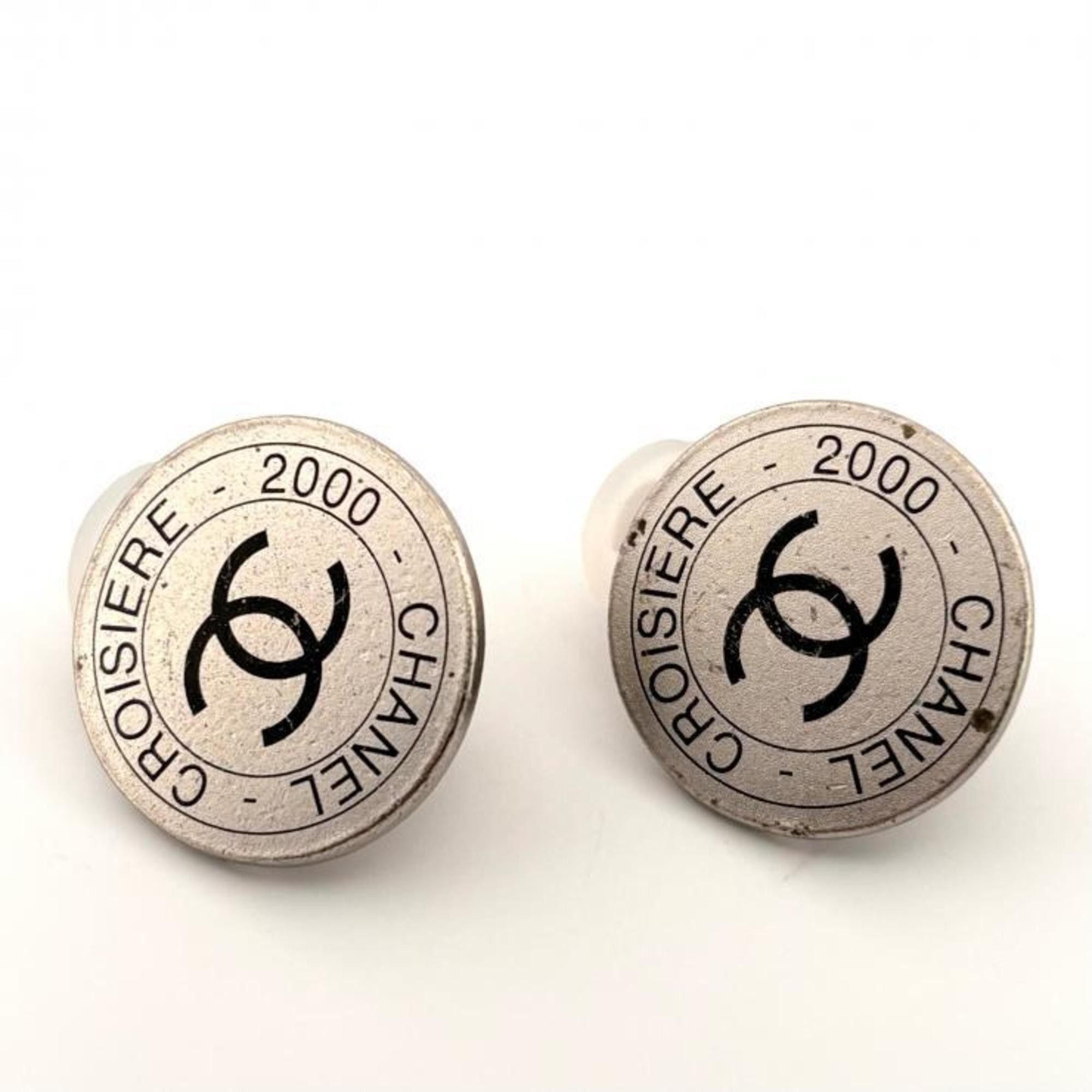 Chanel CHANEL Coco Mark Cruise 00C Silver Plated 2000 CC Earrings WS3360 Size ONE SIZE - 2 Thumbnail