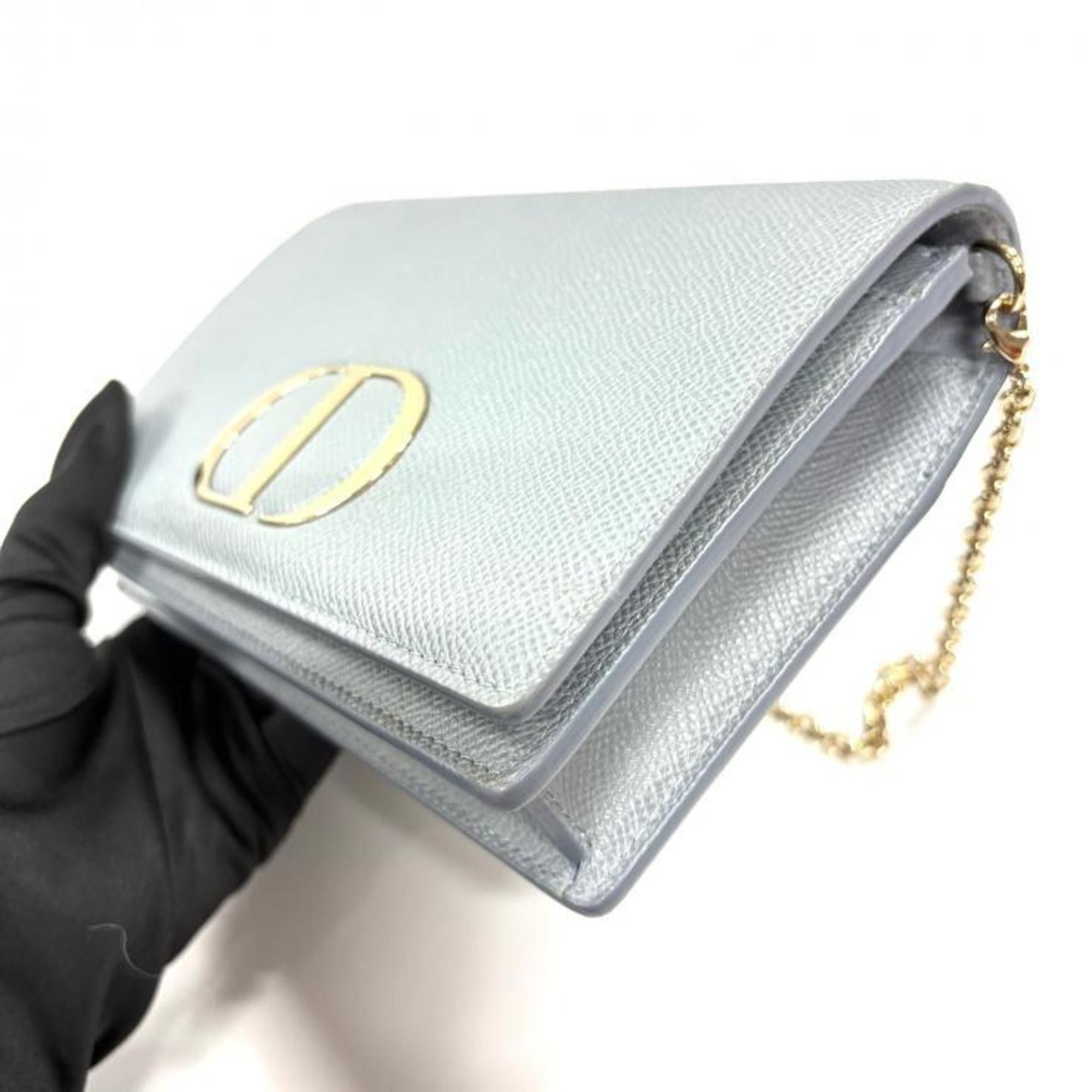 Dior Christian Dior Leather 30 Montaigne Shoulder Bag in Gray with Chain Wallet Size ONE SIZE - 8 Thumbnail