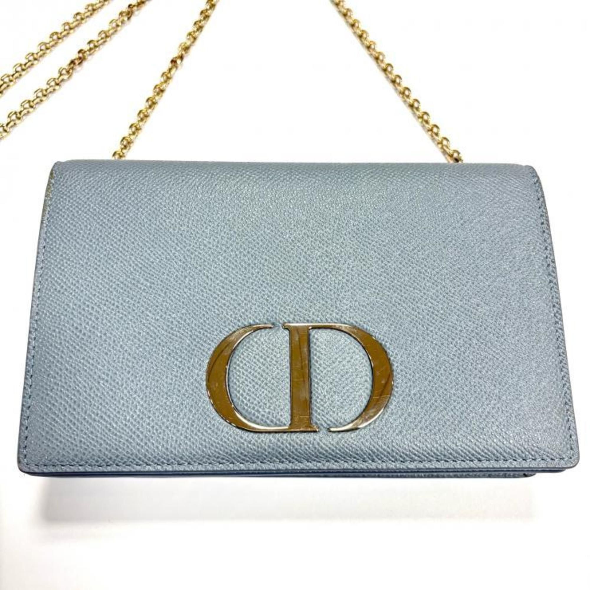 Dior Christian Dior Leather 30 Montaigne Shoulder Bag in Gray with Chain Wallet Size ONE SIZE - 2 Thumbnail