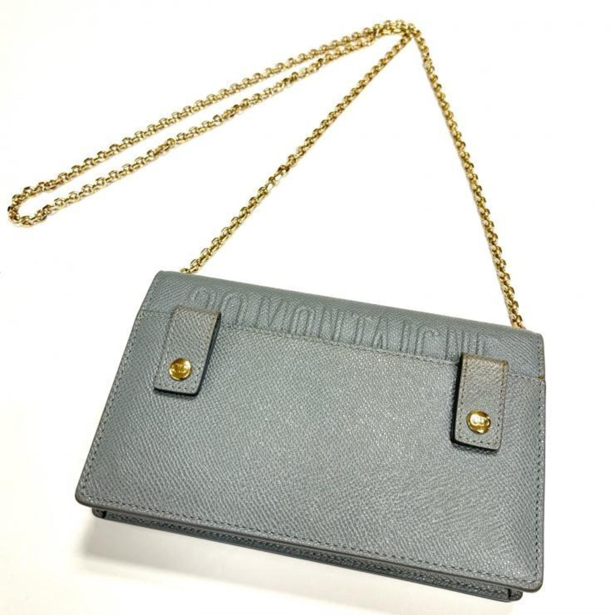 Dior Christian Dior Leather 30 Montaigne Shoulder Bag in Gray with Chain Wallet Size ONE SIZE - 3 Thumbnail