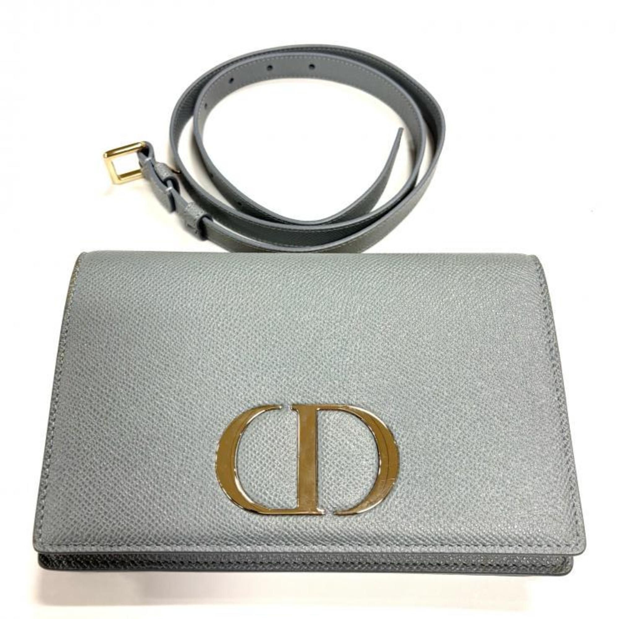 Dior Christian Dior Leather 30 Montaigne Shoulder Bag in Gray with Chain Wallet Size ONE SIZE - 6 Thumbnail