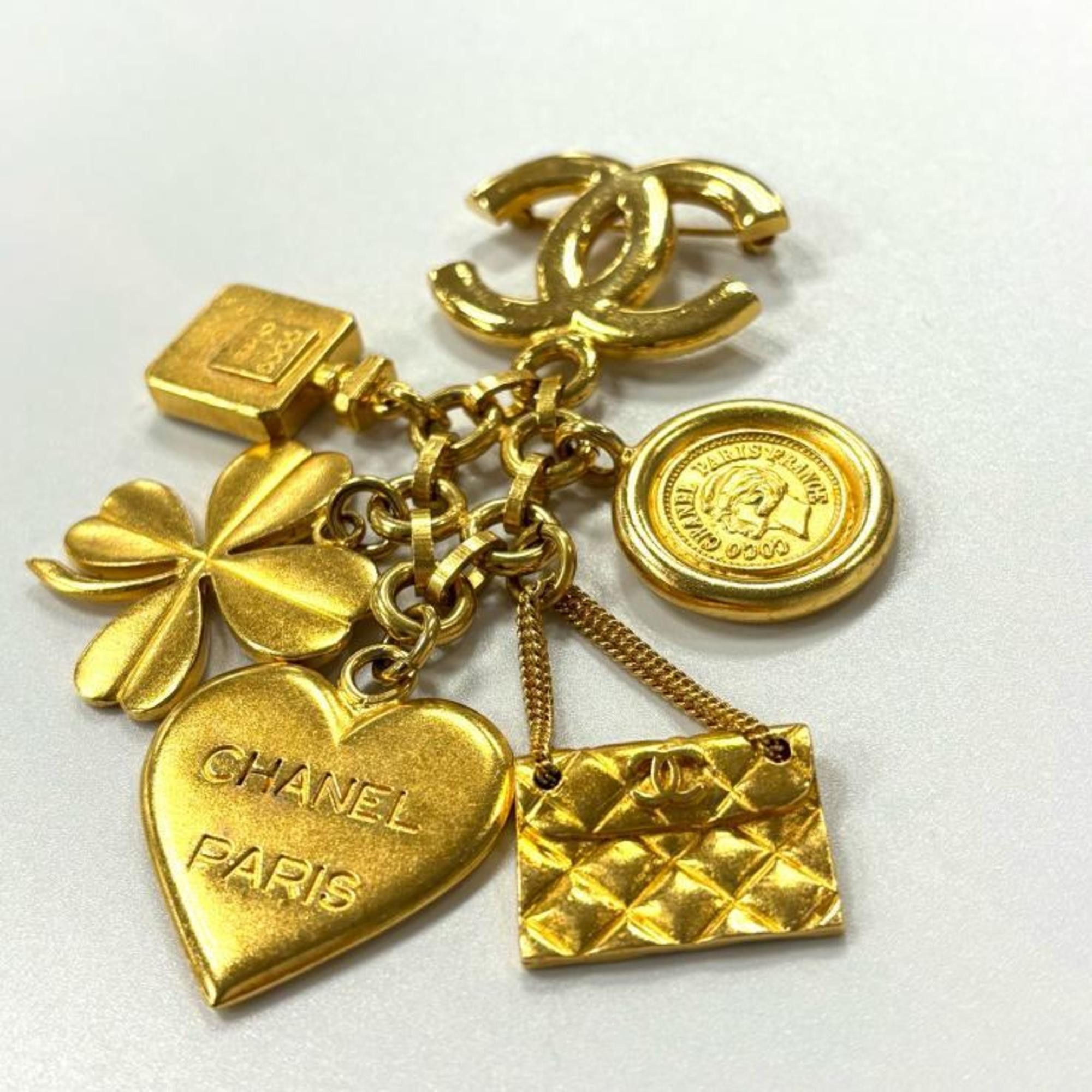 Chanel CHANEL Icon Charm Brooch Vintage 95A Coco Mark Matelasse GP Gold Size ONE SIZE - 5 Thumbnail