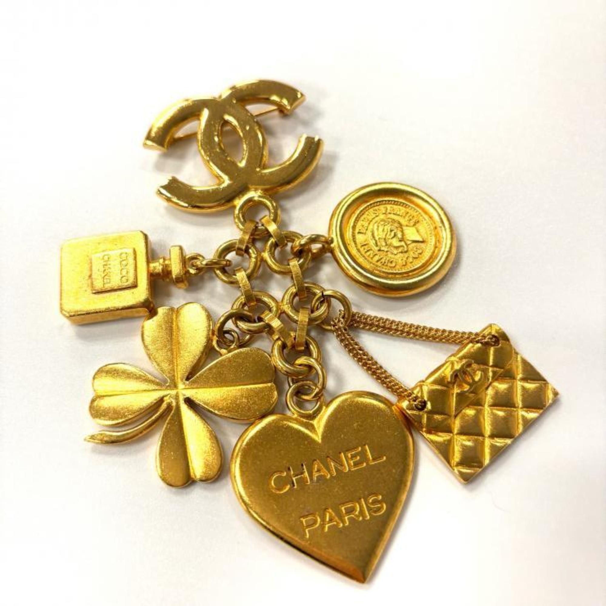 Chanel CHANEL Icon Charm Brooch Vintage 95A Coco Mark Matelasse GP Gold Size ONE SIZE - 2 Thumbnail