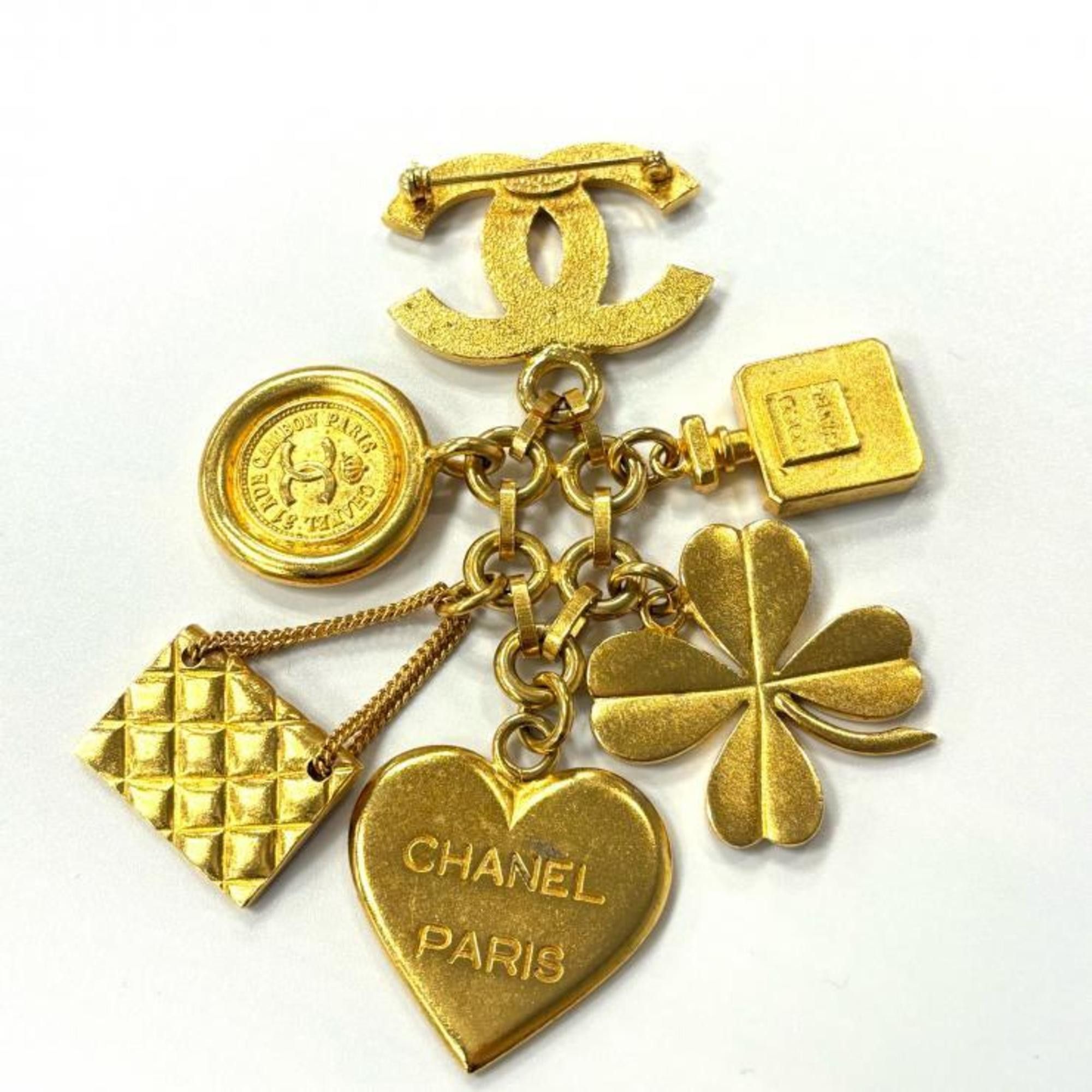 Chanel CHANEL Icon Charm Brooch Vintage 95A Coco Mark Matelasse GP Gold Size ONE SIZE - 6 Thumbnail