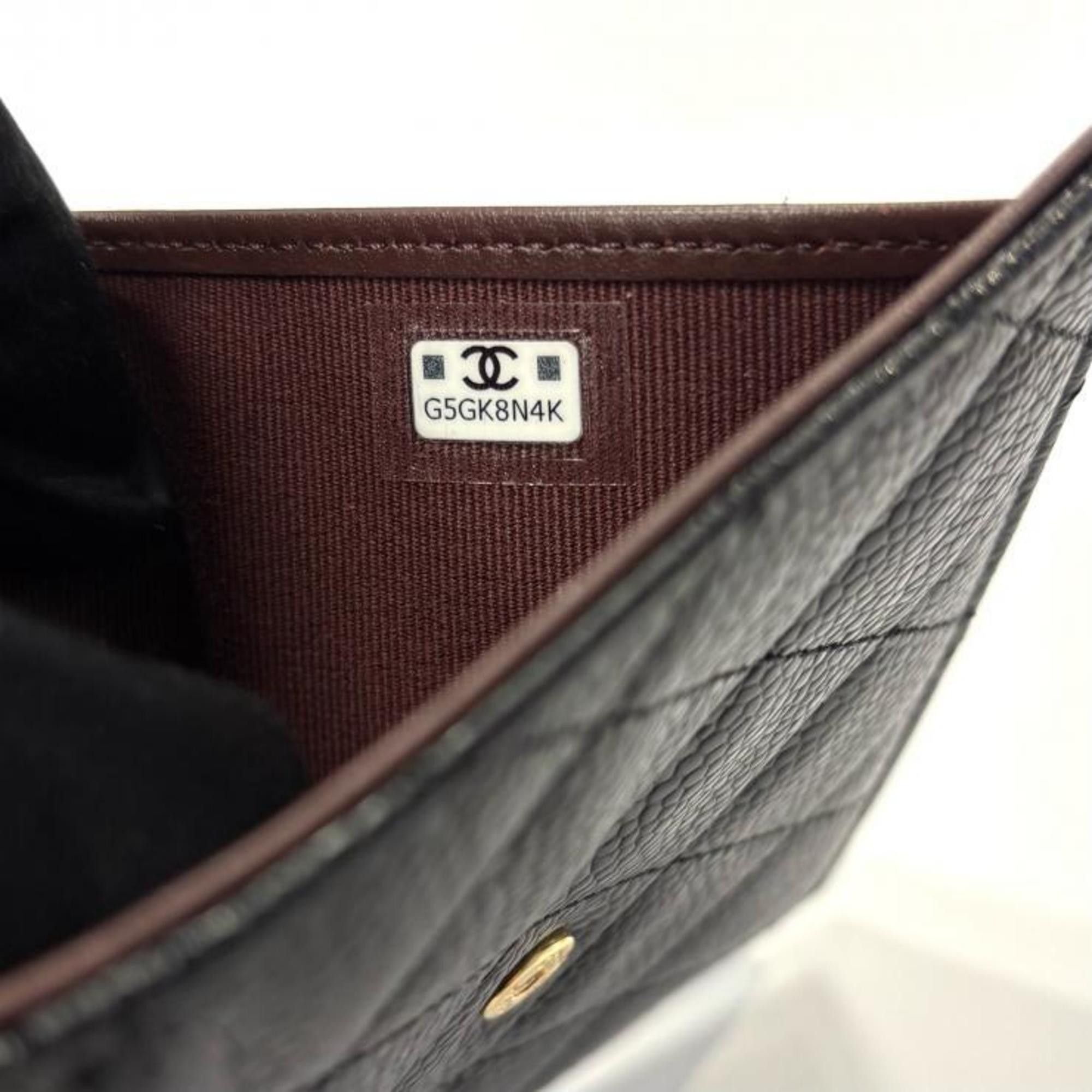 Chanel CHANEL Matelasse Classic Small Flap Wallet with Coco Mark in Caviar Leather, Black, AP0231 Size ONE SIZE - 7 Thumbnail