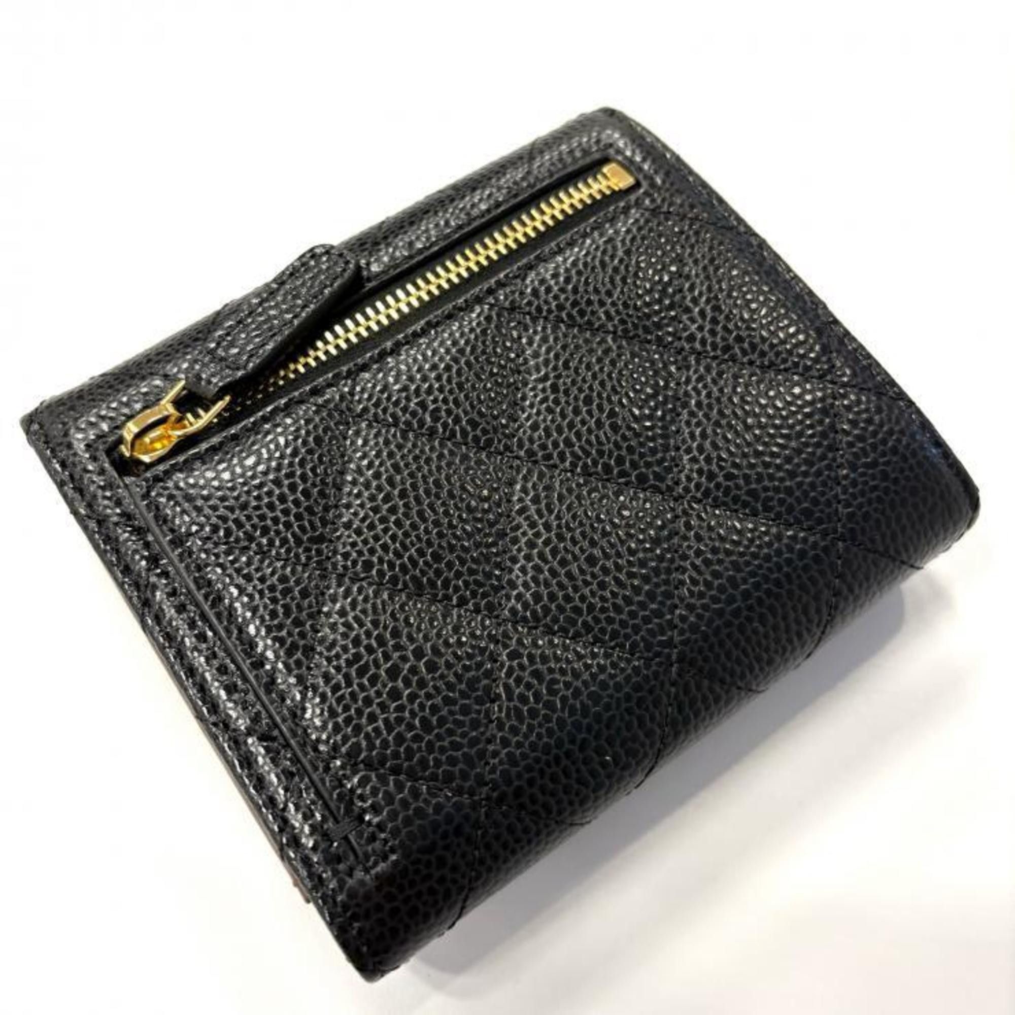 Chanel CHANEL Matelasse Classic Small Flap Wallet with Coco Mark in Caviar Leather, Black, AP0231 Size ONE SIZE - 2 Thumbnail