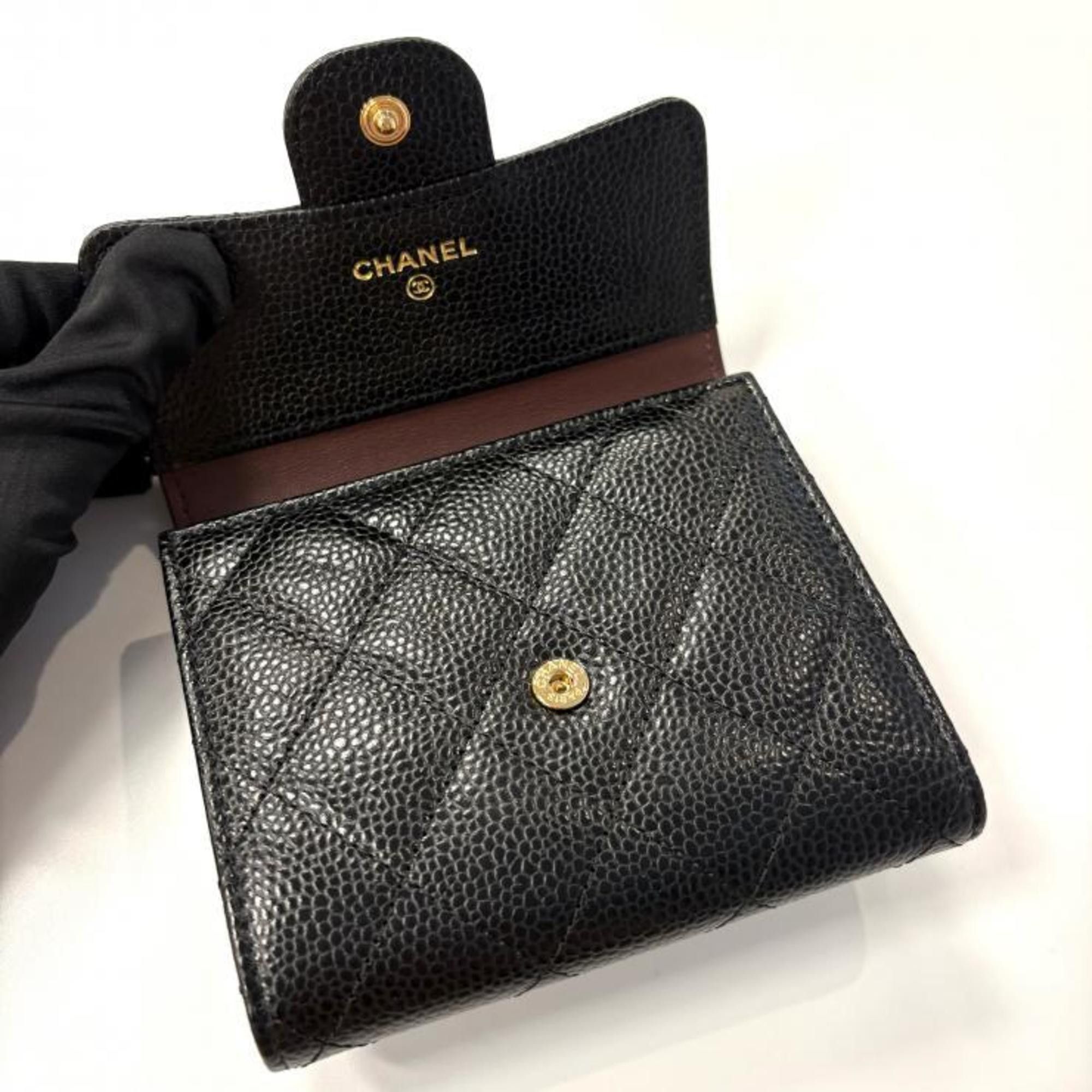 Chanel CHANEL Matelasse Classic Small Flap Wallet with Coco Mark in Caviar Leather, Black, AP0231 Size ONE SIZE - 3 Thumbnail