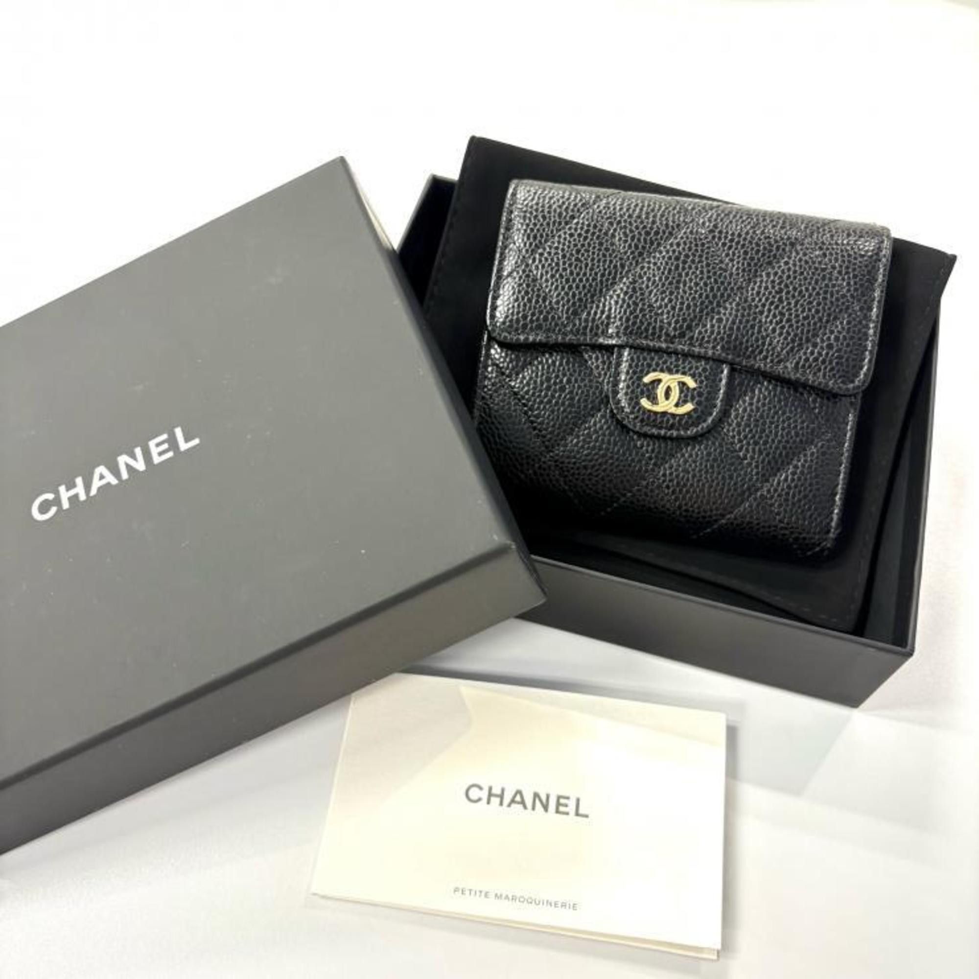 Chanel CHANEL Matelasse Classic Small Flap Wallet with Coco Mark in Caviar Leather, Black, AP0231 Size ONE SIZE - 10 Thumbnail