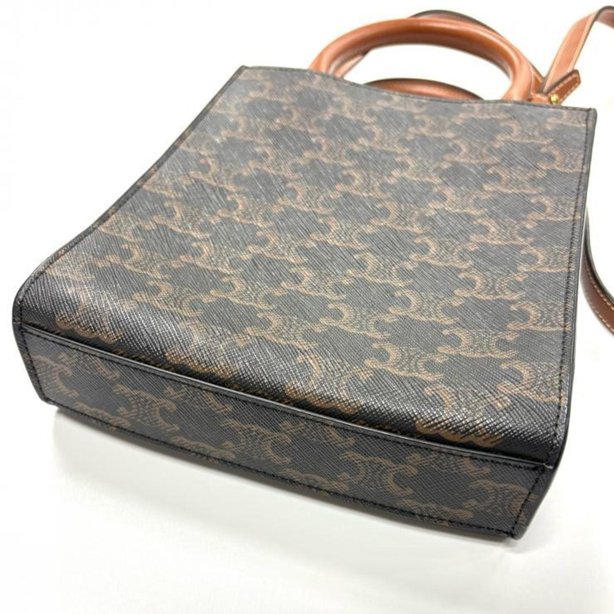 Celine Celine Triomphe Mini Vertical Cabas Shoulder Bag 194372BZK Brown Size ONE SIZE - 5 Thumbnail