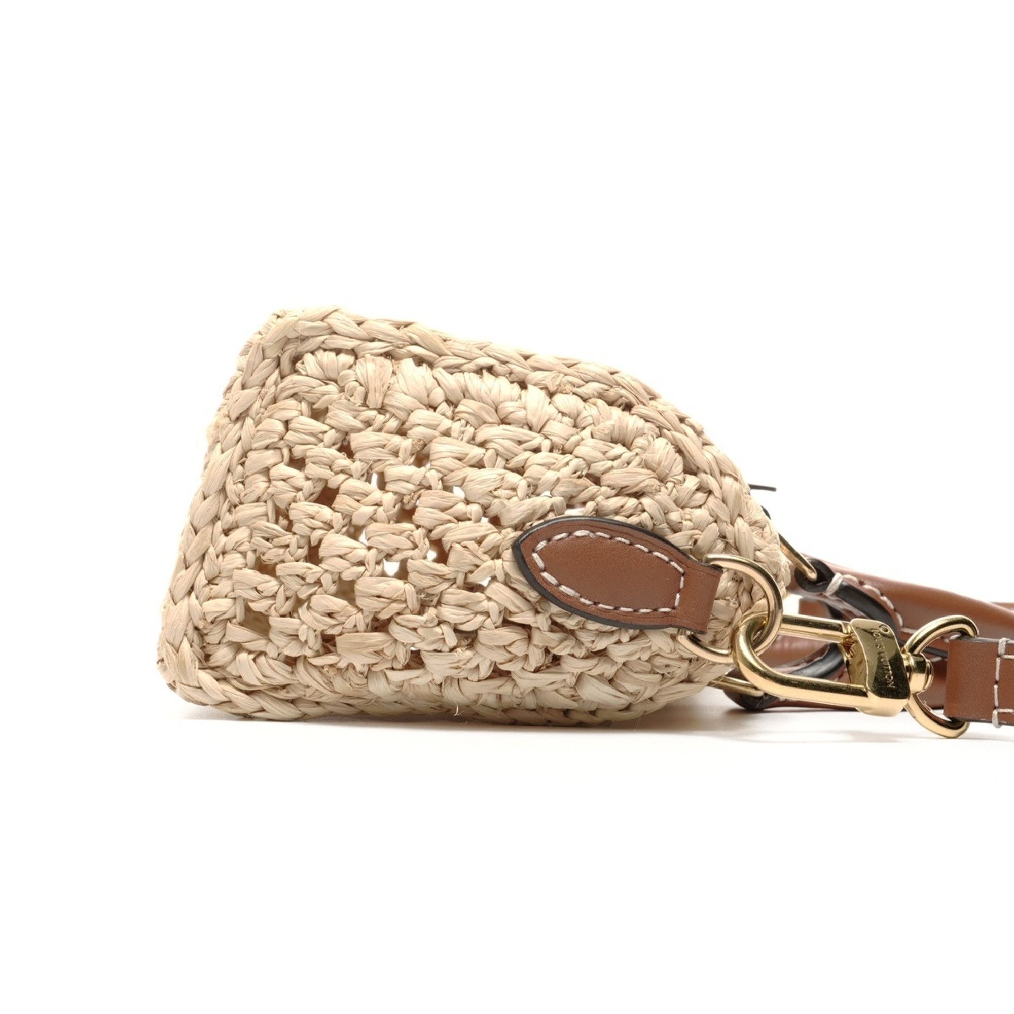 Louis Vuitton Louis Vuitton Nano Speedy Natural Tan Raffia Shoulder Bag in Beige Size ONE SIZE - 5 Thumbnail