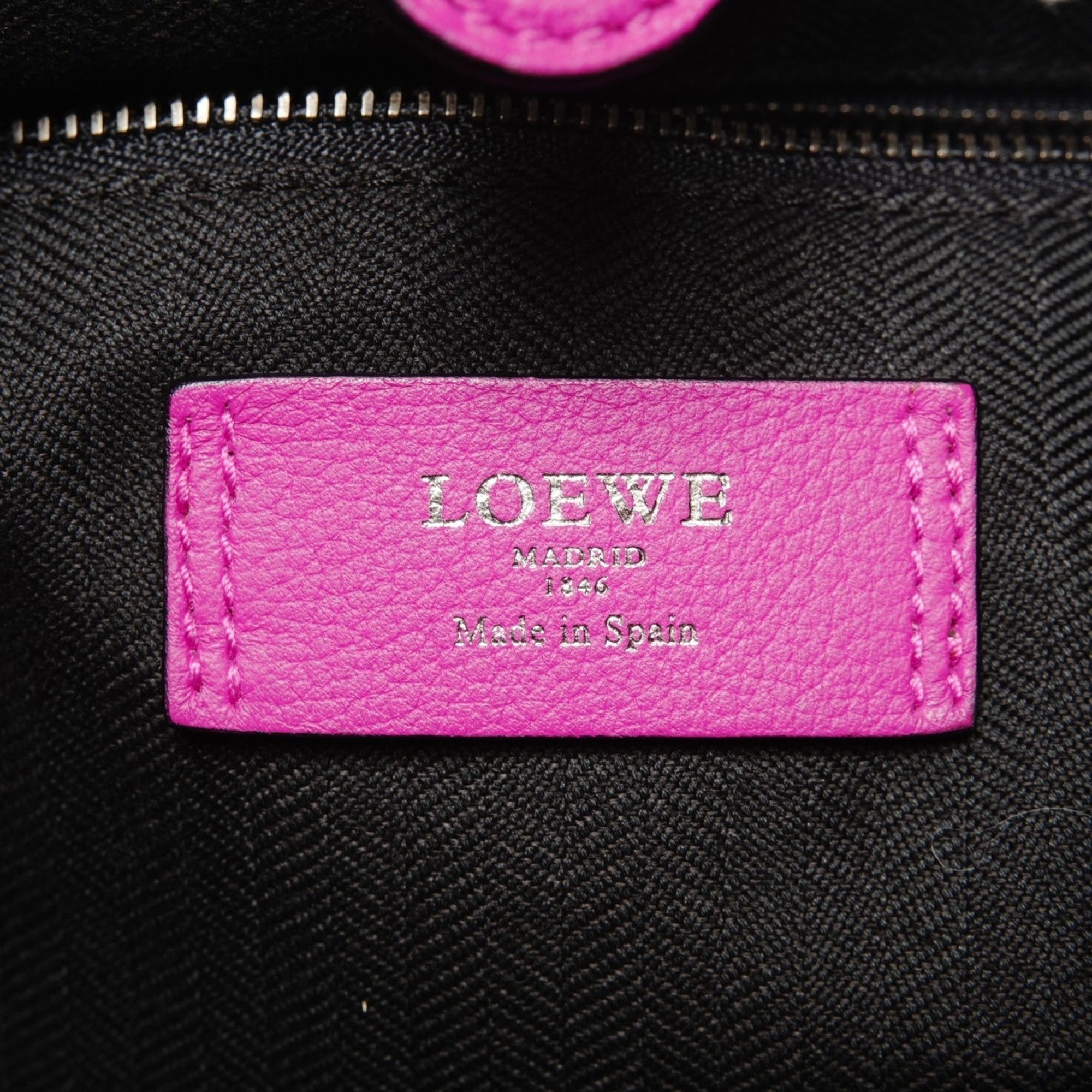 Loewe LOEWE Anagram Leather Tote Bag in Purple Size ONE SIZE - 9 Thumbnail