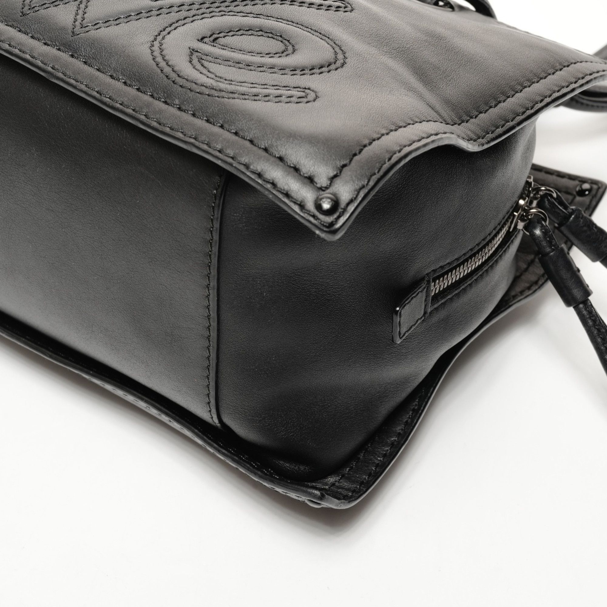 Loewe LOEWE logo leather tote bag shoulder black Size ONE SIZE - 6 Thumbnail