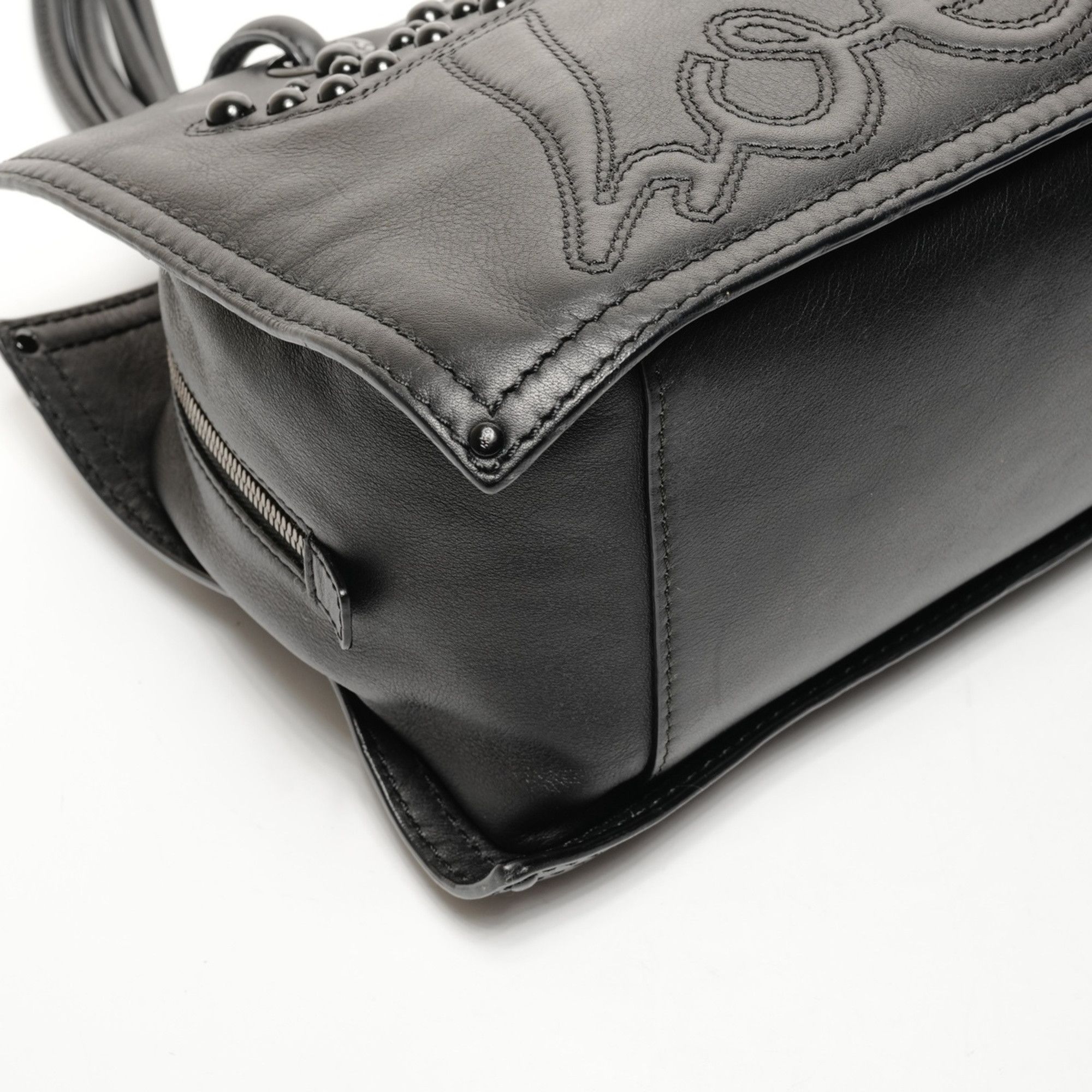 Loewe LOEWE logo leather tote bag shoulder black Size ONE SIZE - 5 Thumbnail