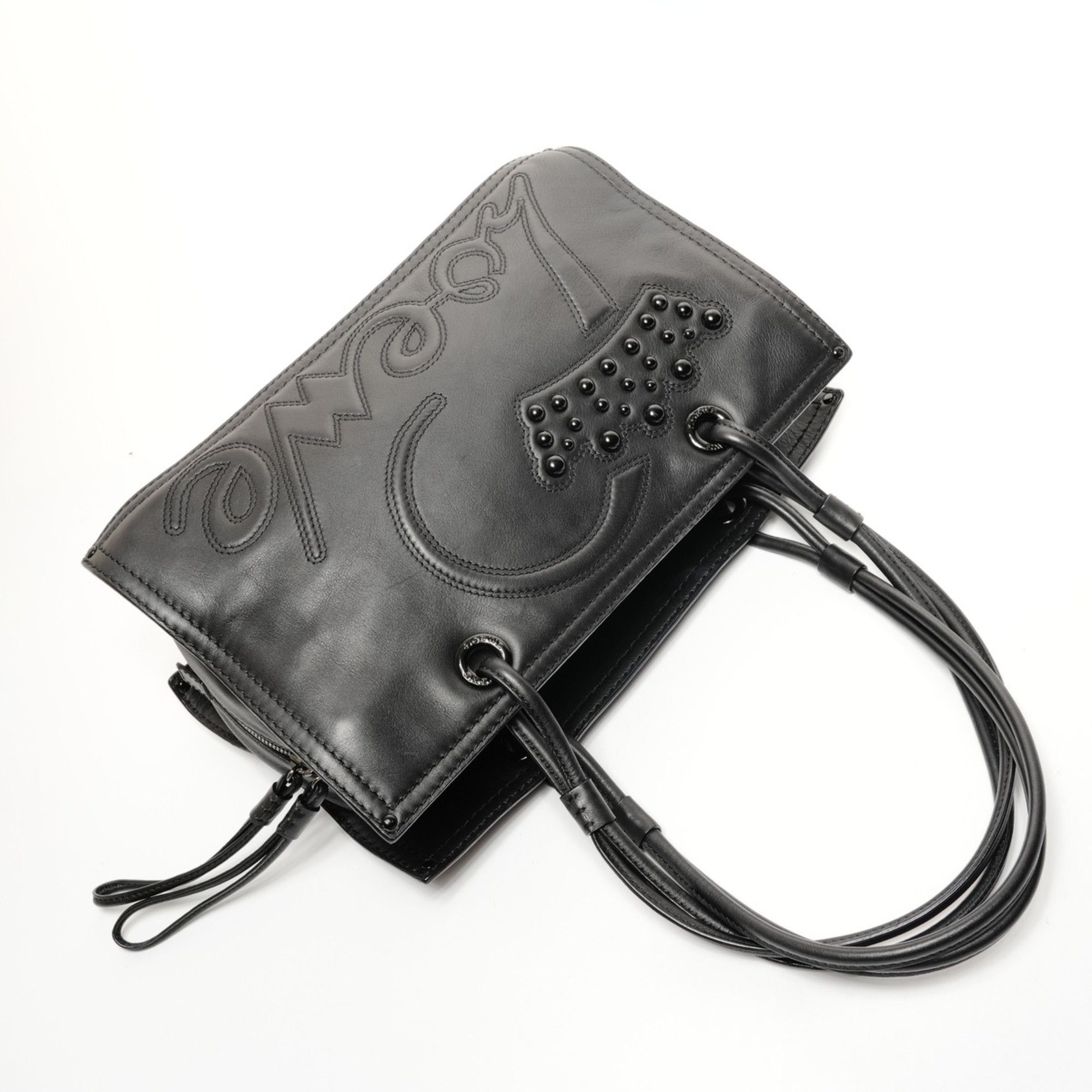 Loewe LOEWE logo leather tote bag shoulder black Size ONE SIZE - 8 Thumbnail