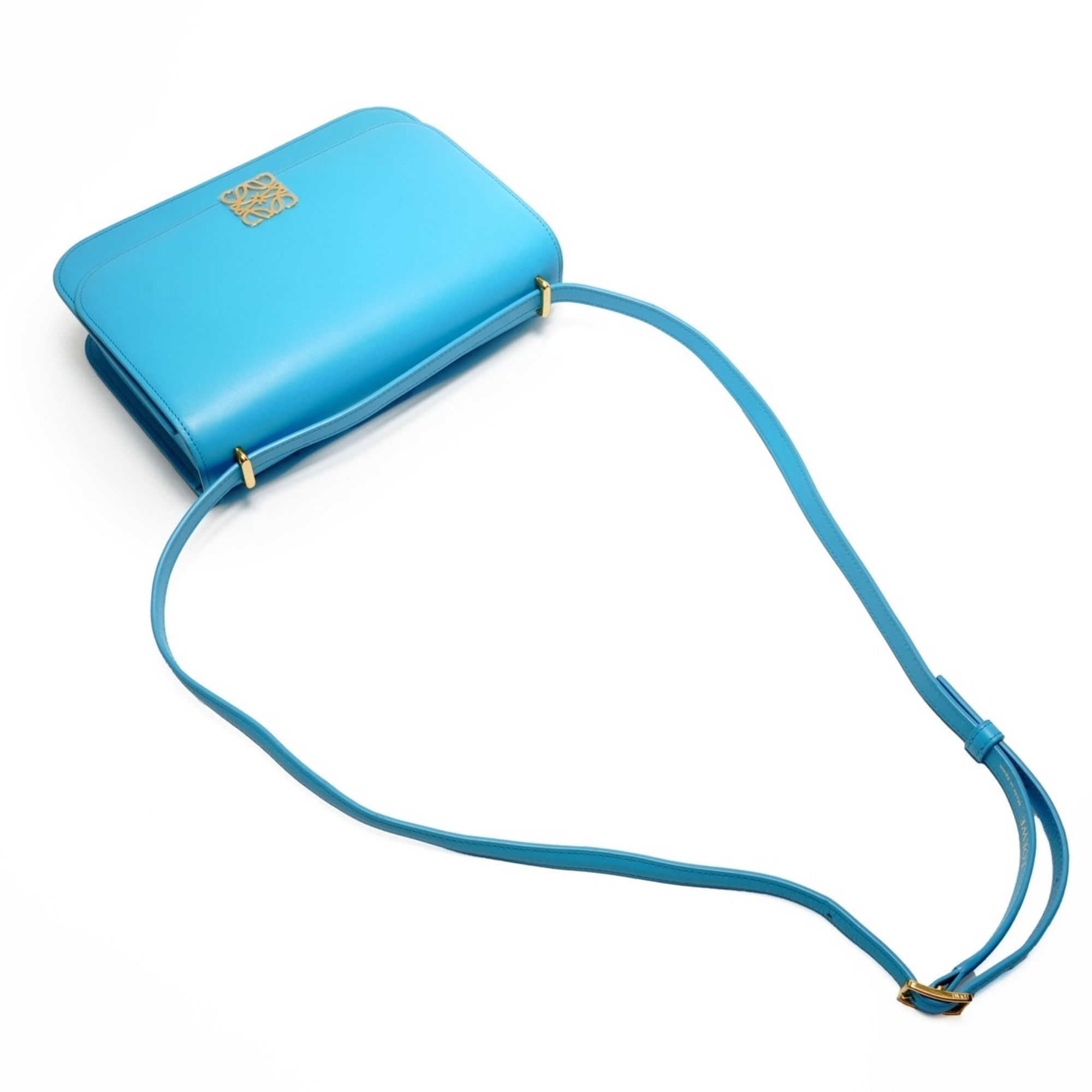 Loewe LOEWE Goya Medium Leather Turquoise Shoulder Bag in Blue Size ONE SIZE - 9 Thumbnail