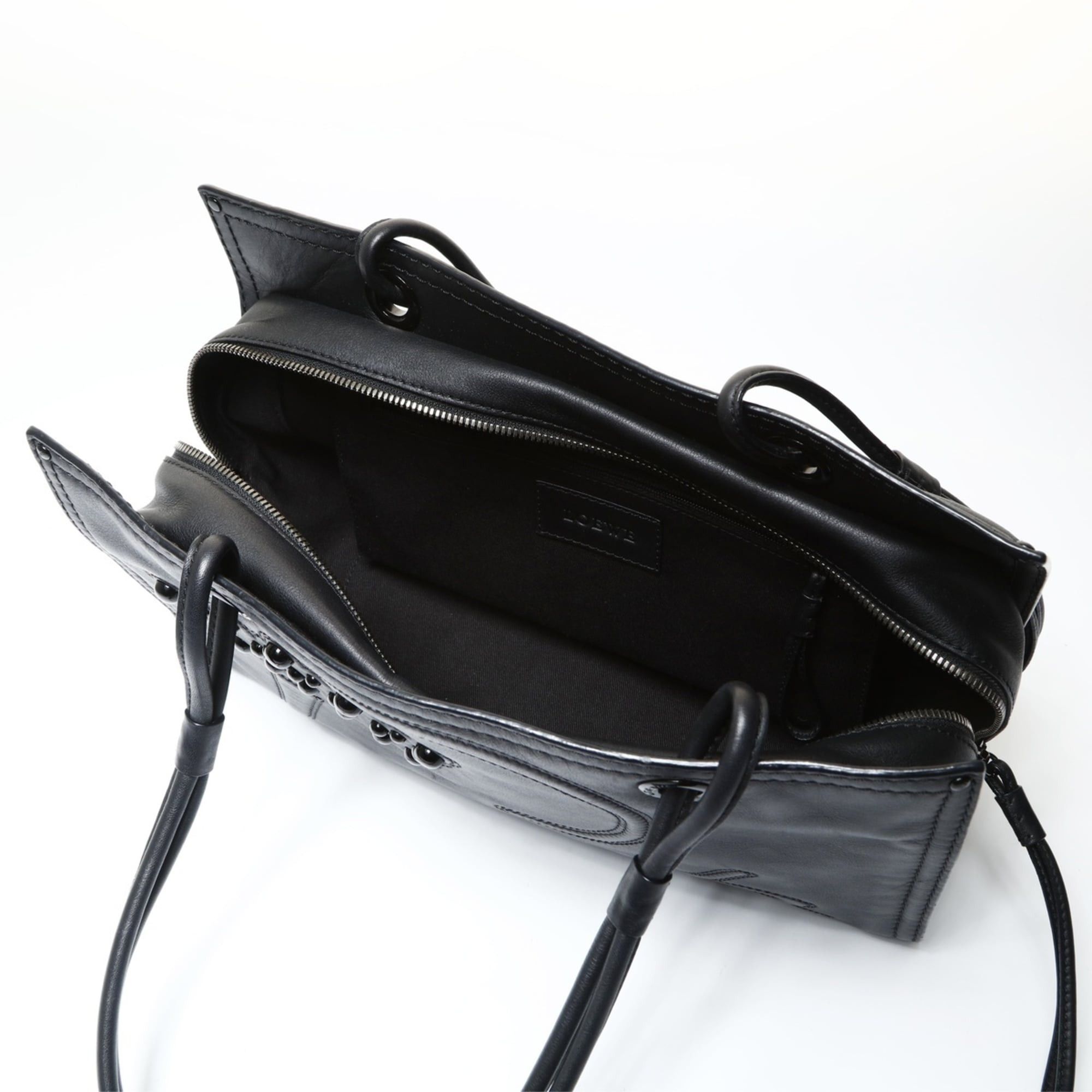 Loewe LOEWE Shopper Bag Handbag Logo Leather Anagram Tote Black Size ONE SIZE - 11 Thumbnail