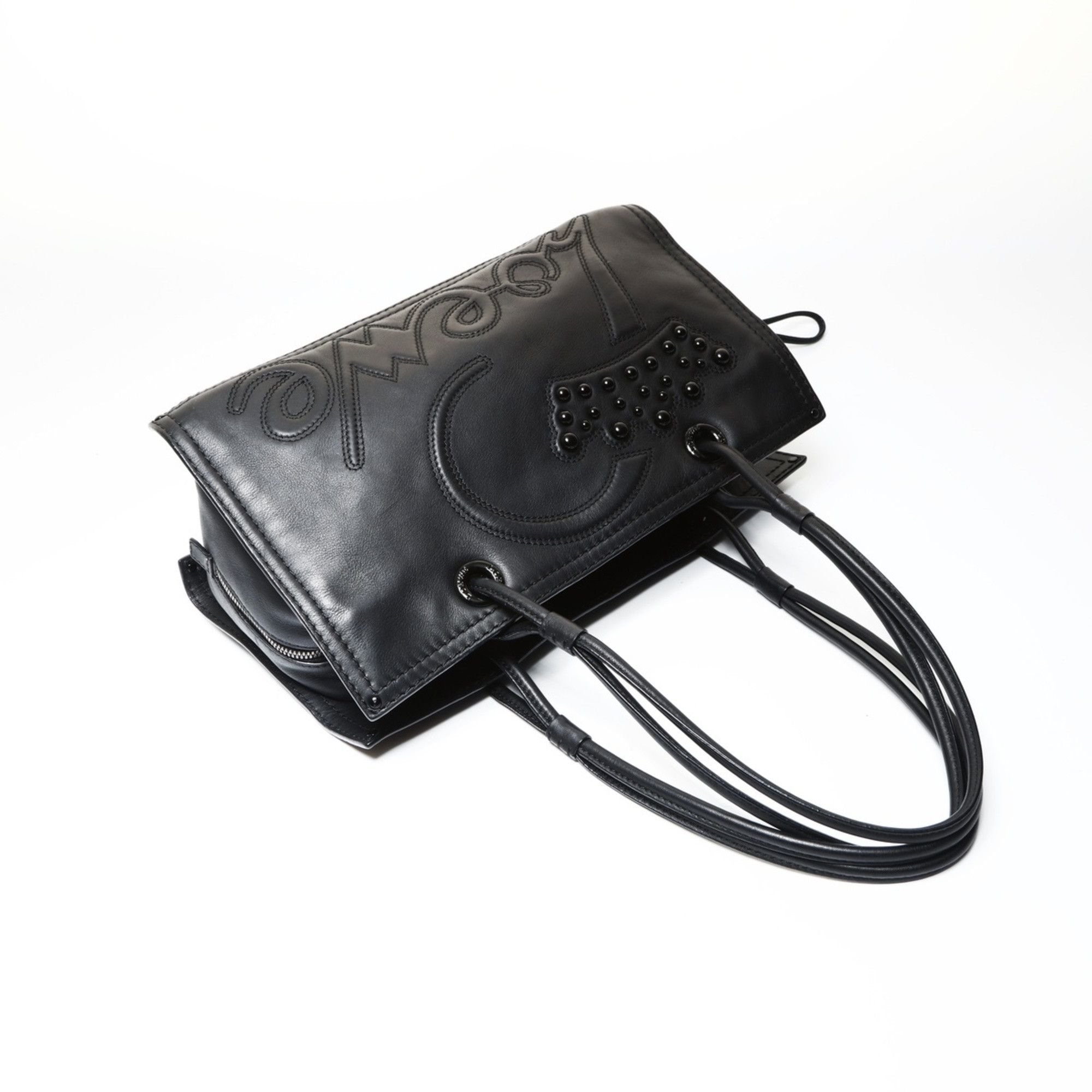 Loewe LOEWE Shopper Bag Handbag Logo Leather Anagram Tote Black Size ONE SIZE - 8 Thumbnail