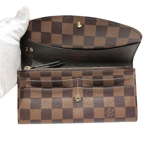 Louis Vuitton Louis Vuitton Louis Vuitton Portefeuille Emilie Damier Long Wallet Textile Long Wallet N63019 DUTY FREE for USA Size ONE SIZE - 3 Thumbnail