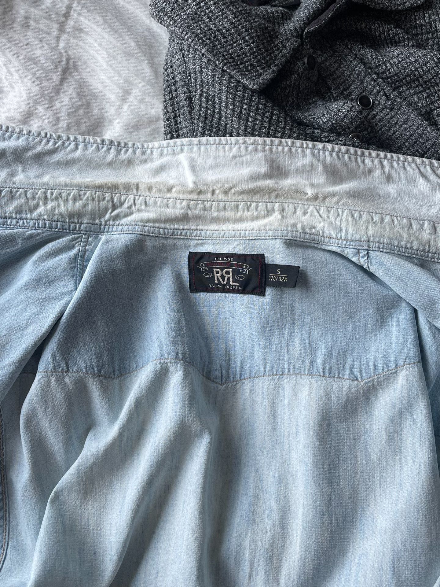 RRL Ralph Lauren RRL Washed Blue Shirt Size US S / EU 44-46 / 1 - 8 Thumbnail