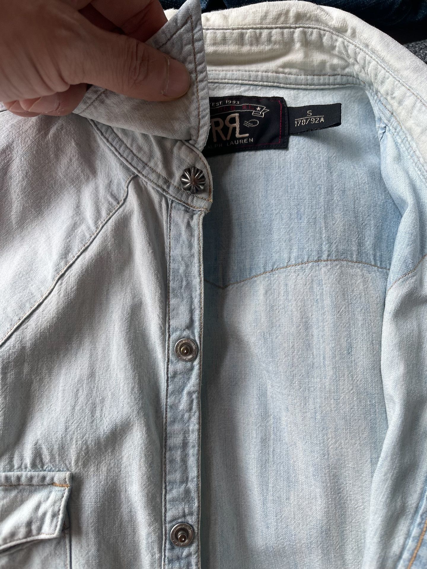 RRL Ralph Lauren RRL Washed Blue Shirt Size US S / EU 44-46 / 1 - 9 Thumbnail