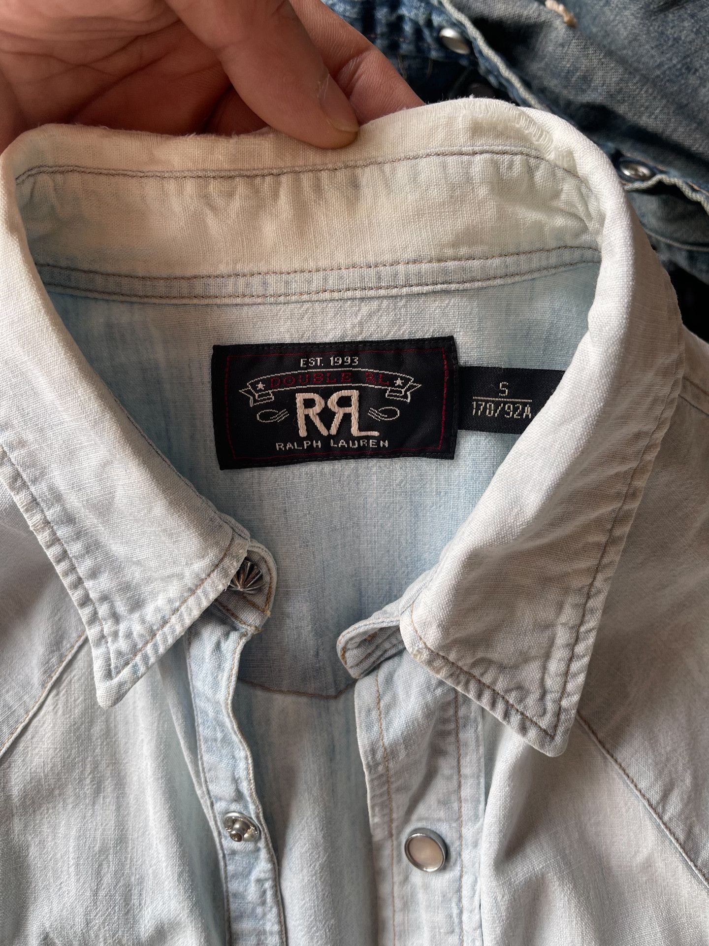 RRL Ralph Lauren RRL Washed Blue Shirt Size US S / EU 44-46 / 1 - 2 Thumbnail