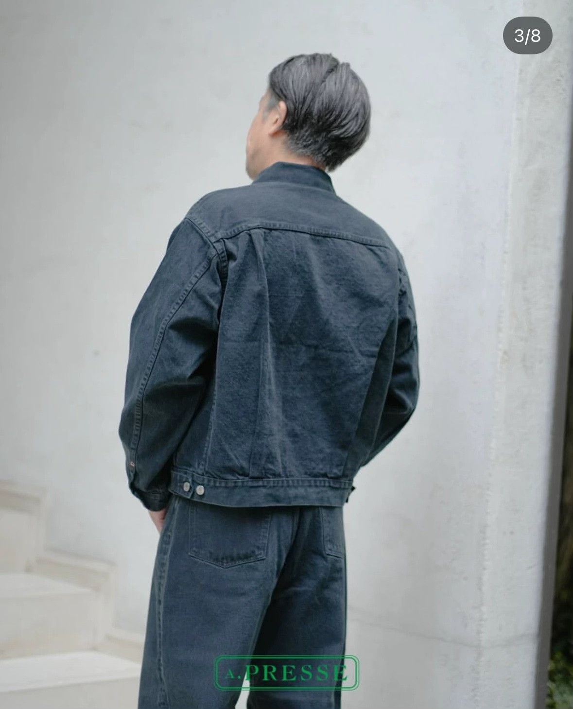 A.PRESSE APRESSE Black Denim Jacket Size US M / EU 48-50 / 2 - 6 Thumbnail