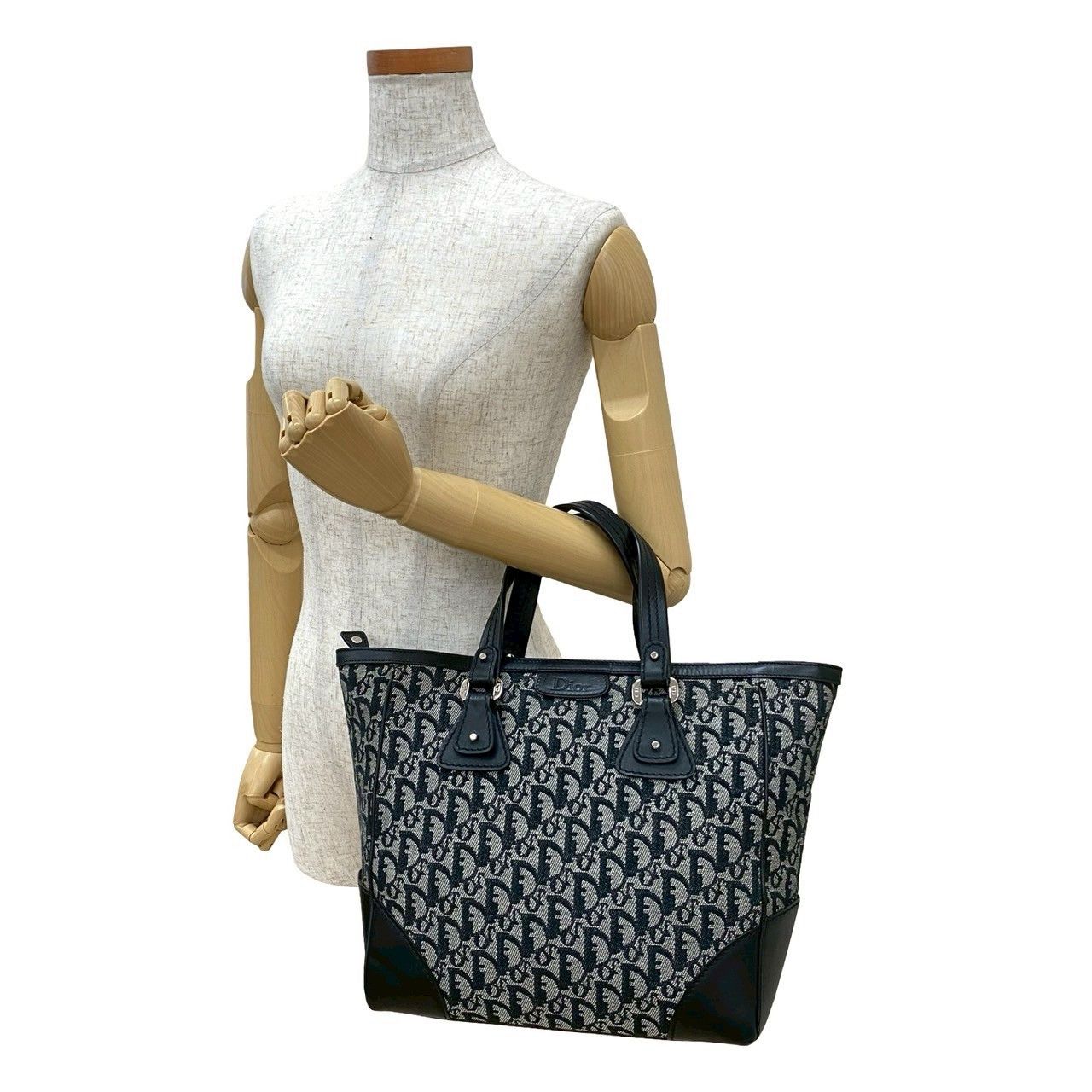 Dior Dior Christian Dior Trotter Canvas Leather Handbag Glass Tote Bag DUTY FREE for USA Size ONE SIZE - 3 Thumbnail