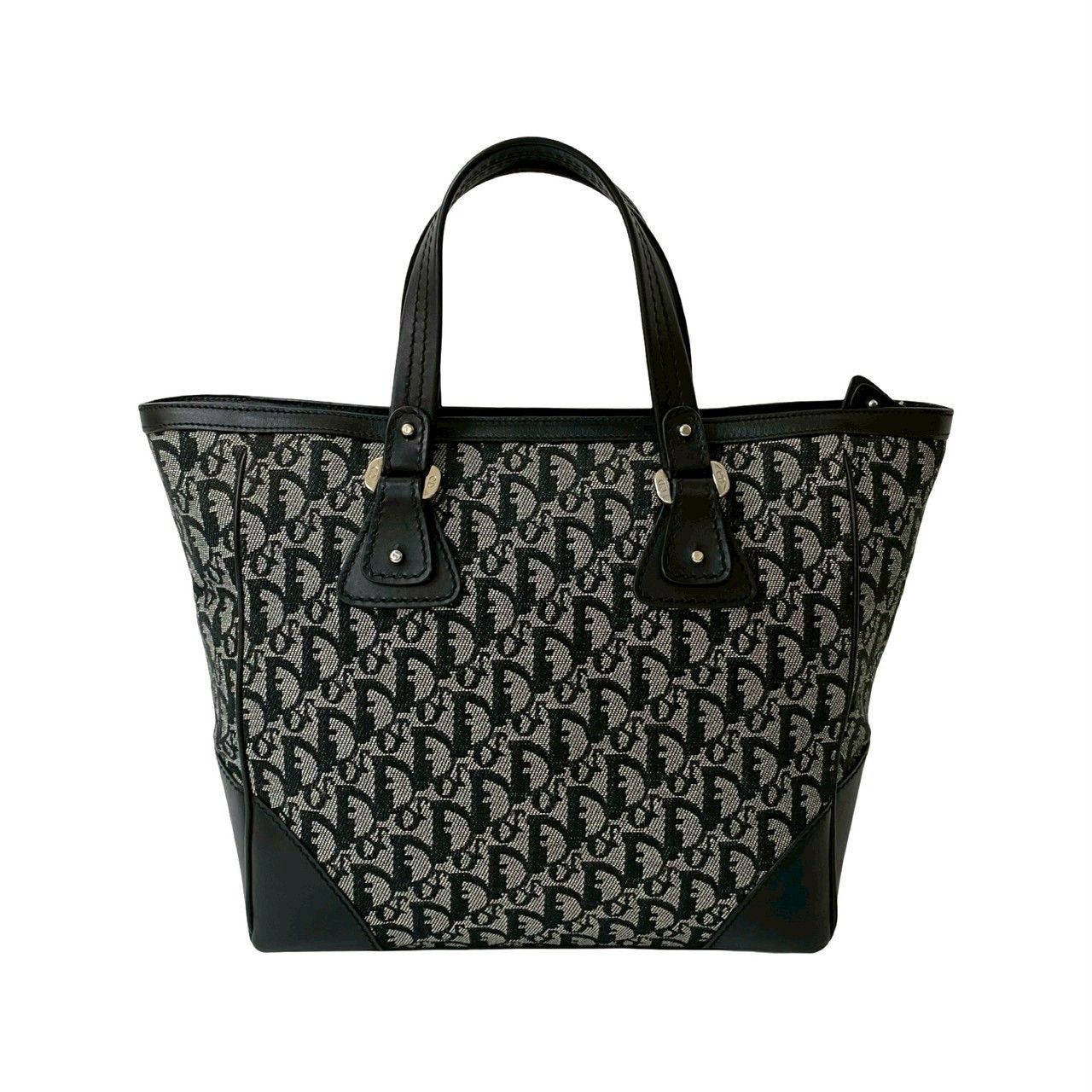 Dior Dior Christian Dior Trotter Canvas Leather Handbag Glass Tote Bag DUTY FREE for USA Size ONE SIZE - 4 Thumbnail
