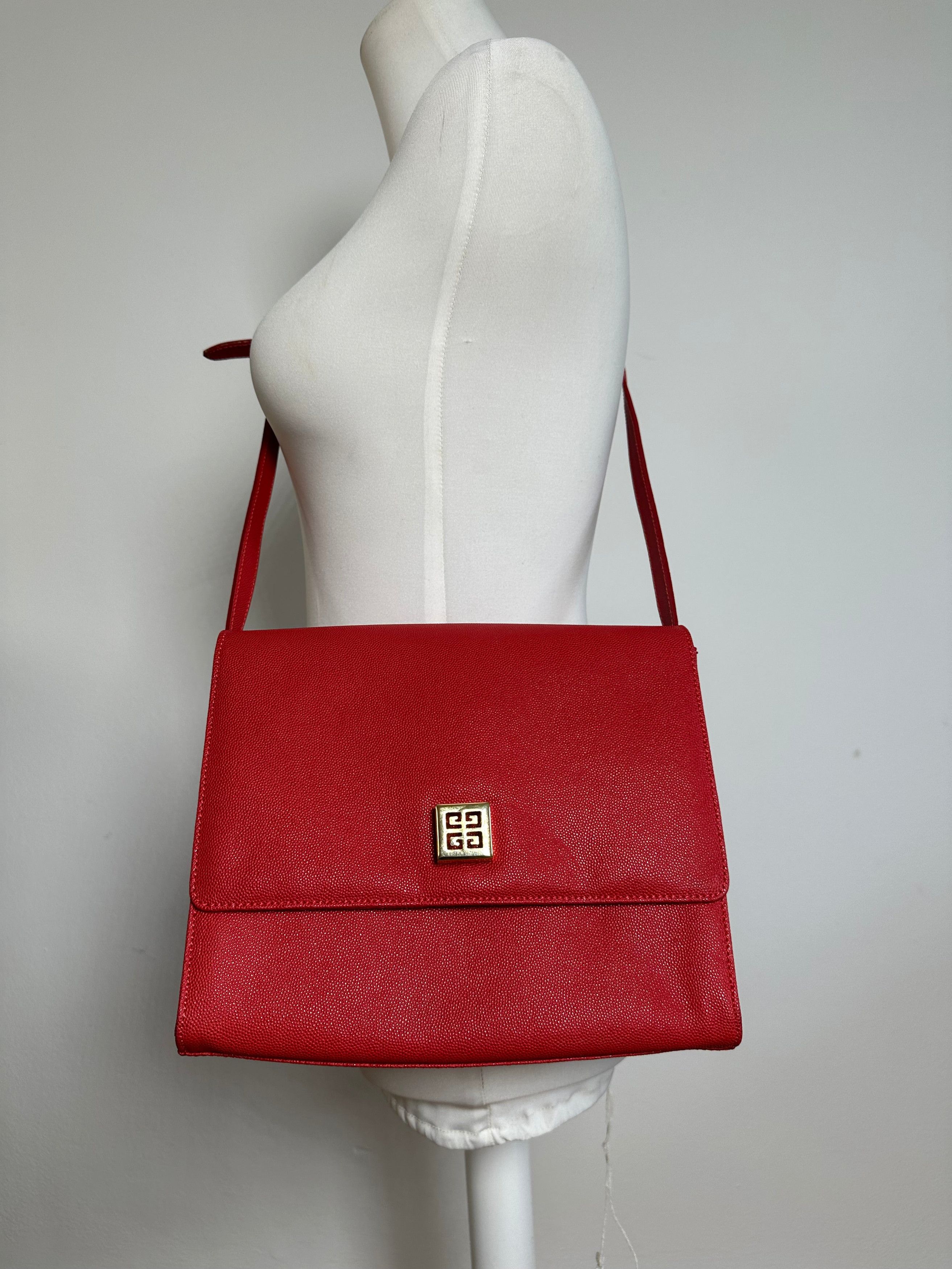Givenchy Vintage Leather Canvas Multiway Bag Red Size ONE SIZE - 6 Thumbnail