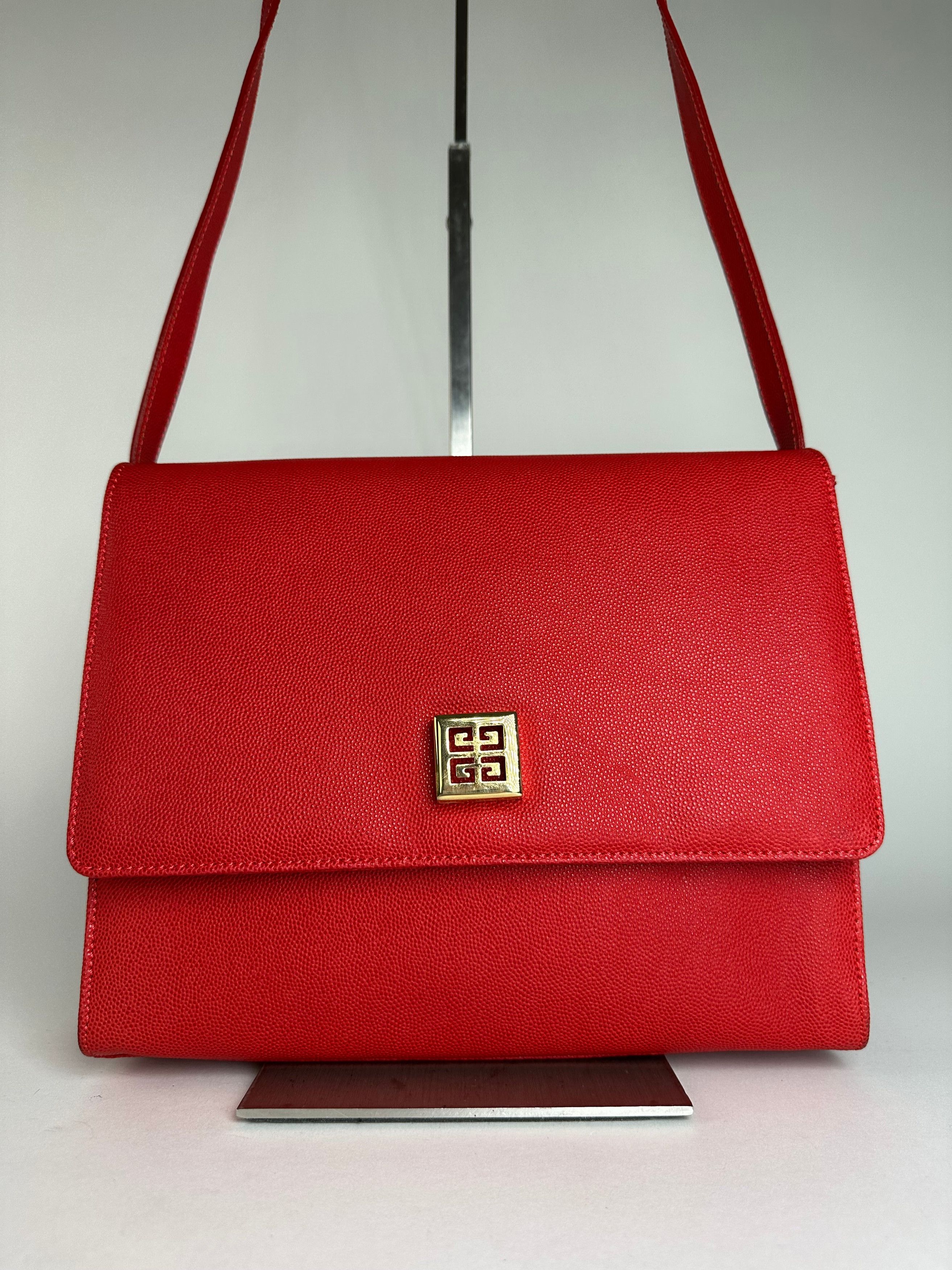 Givenchy Vintage Leather Canvas Multiway Bag Red Size ONE SIZE - 11 Thumbnail