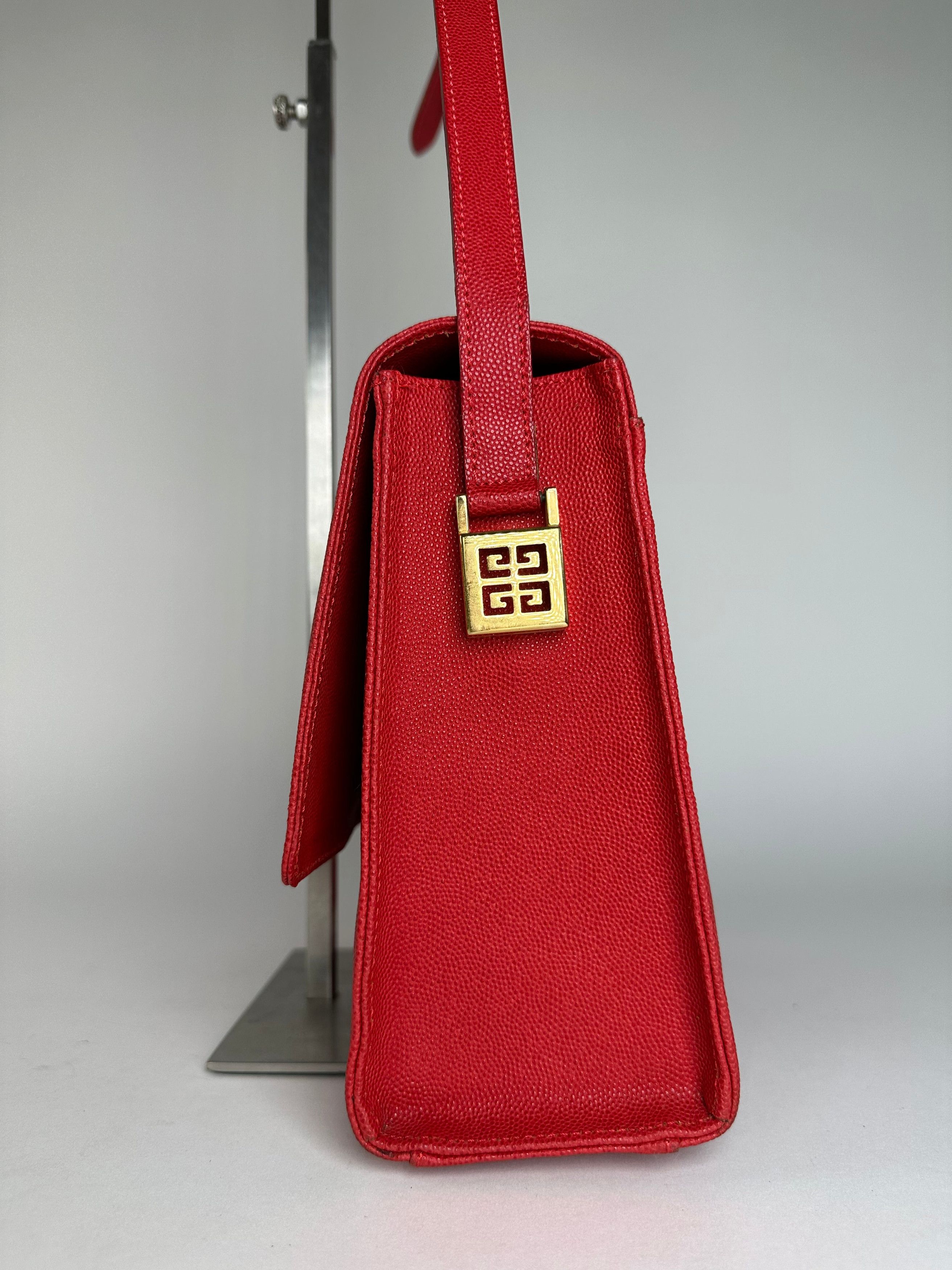 Givenchy Vintage Leather Canvas Multiway Bag Red Size ONE SIZE - 3 Thumbnail