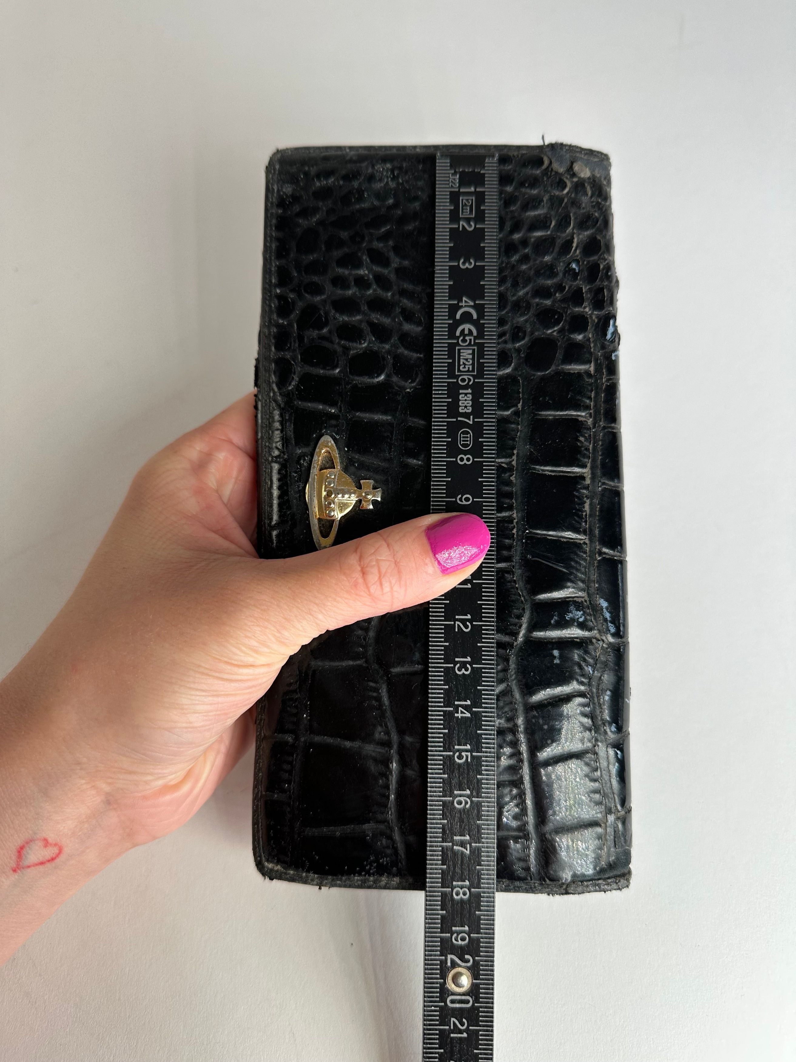 Vivienne Westwood Vintage Crocodile Emblossed Leather Wallet Black Size ONE SIZE - 8 Thumbnail