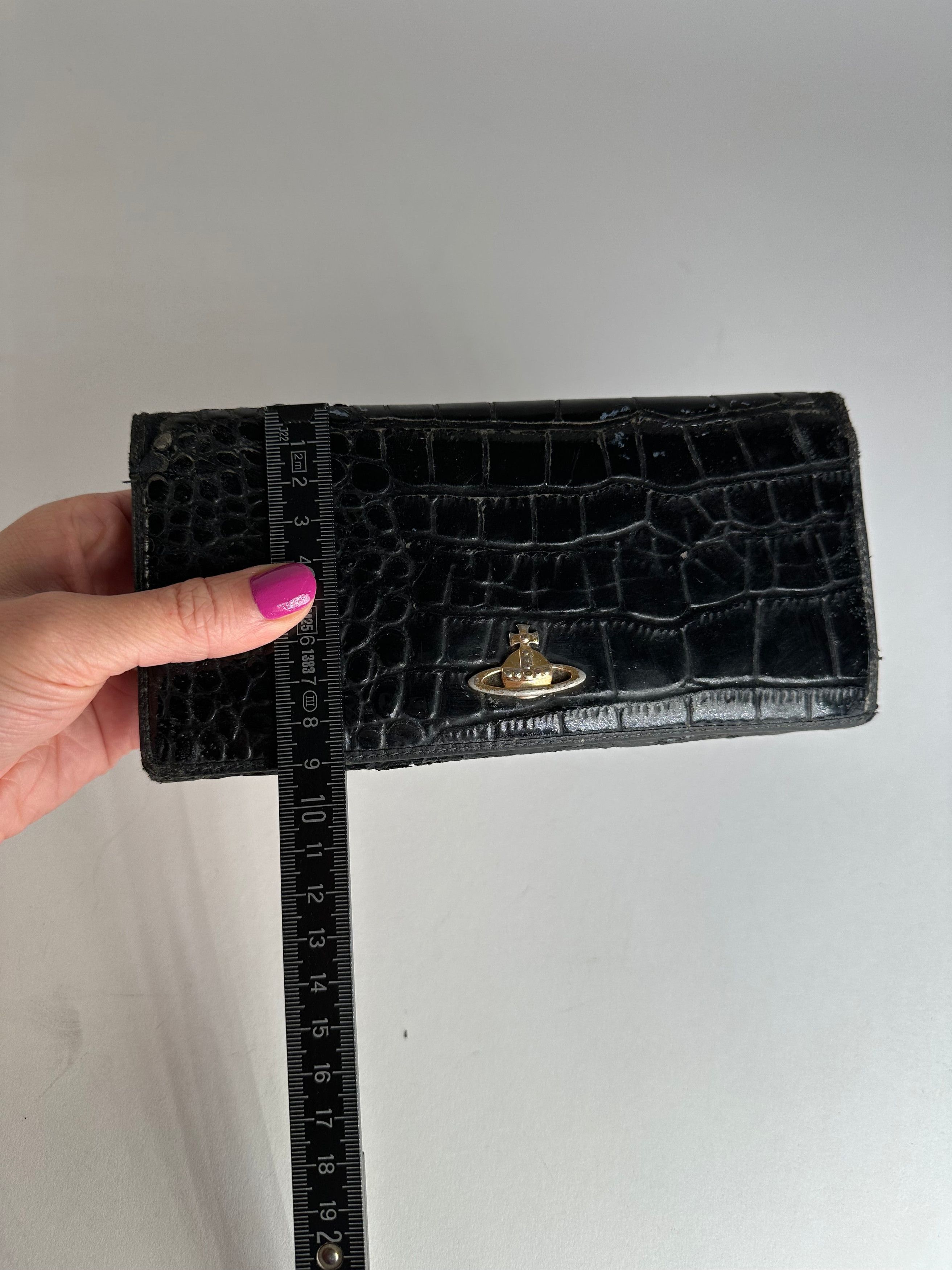 Vivienne Westwood Vintage Crocodile Emblossed Leather Wallet Black Size ONE SIZE - 9 Thumbnail