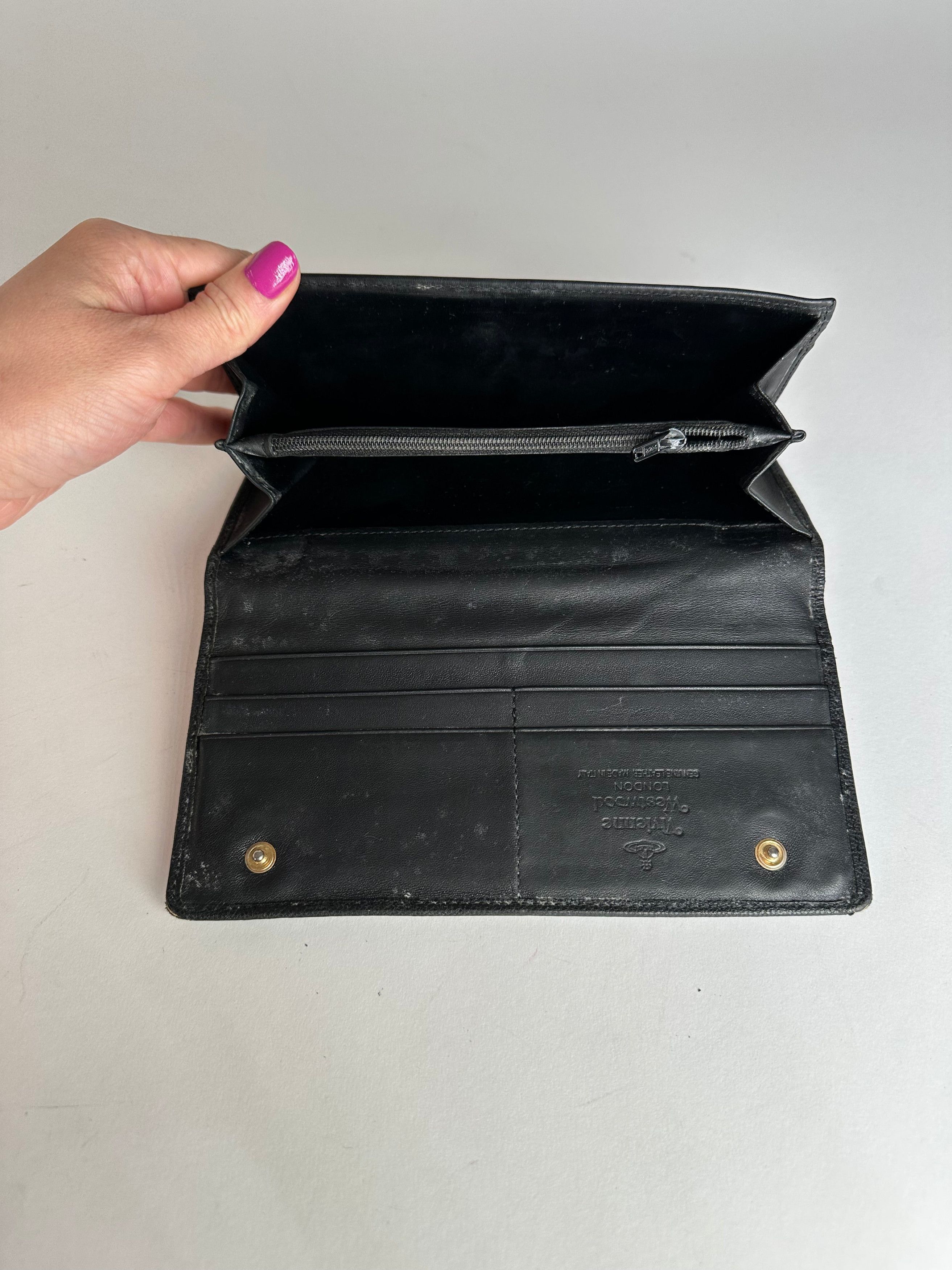 Vivienne Westwood Vintage Crocodile Emblossed Leather Wallet Black Size ONE SIZE - 6 Thumbnail