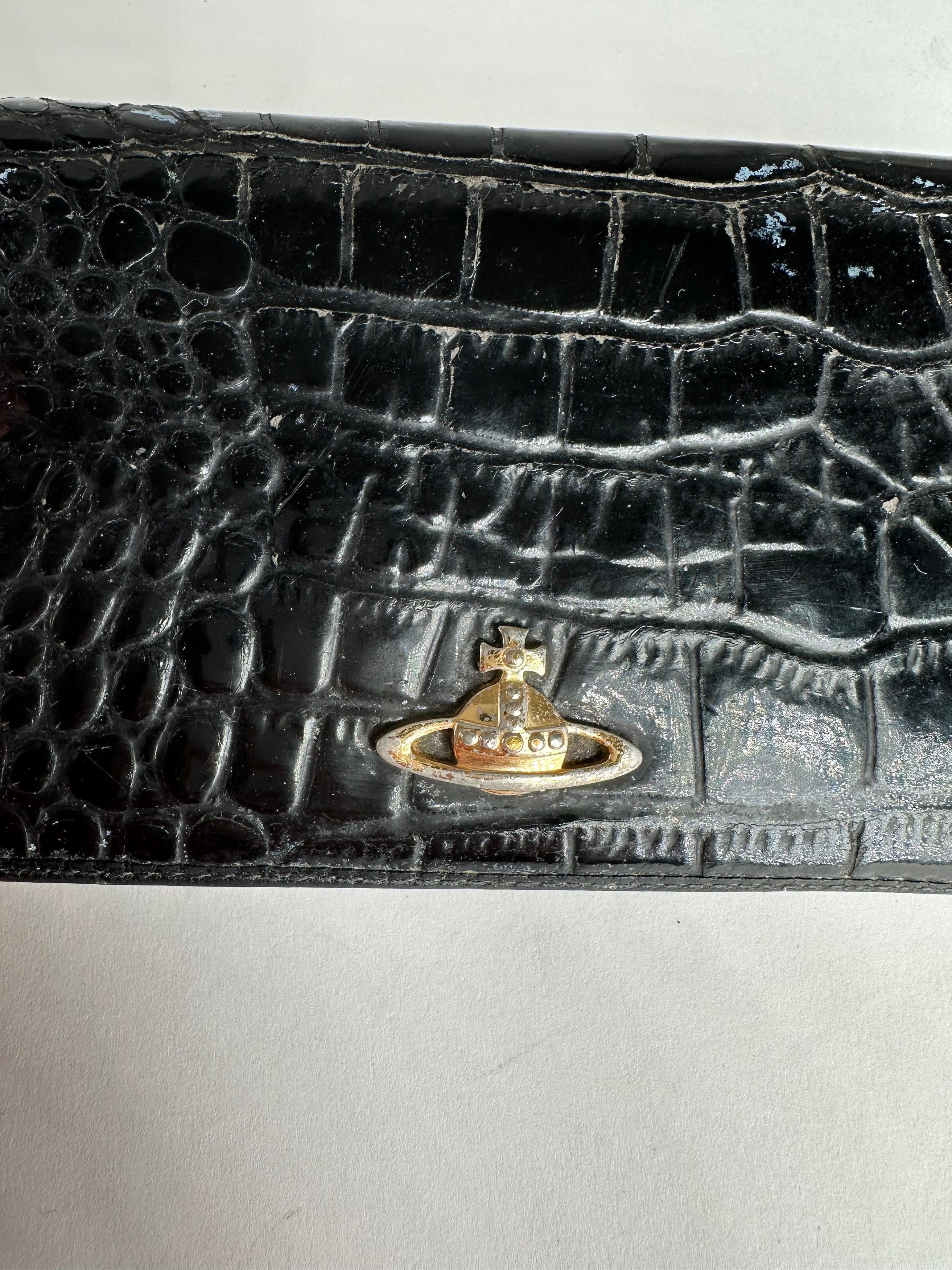 Vivienne Westwood Vintage Crocodile Emblossed Leather Wallet Black Size ONE SIZE - 5 Thumbnail