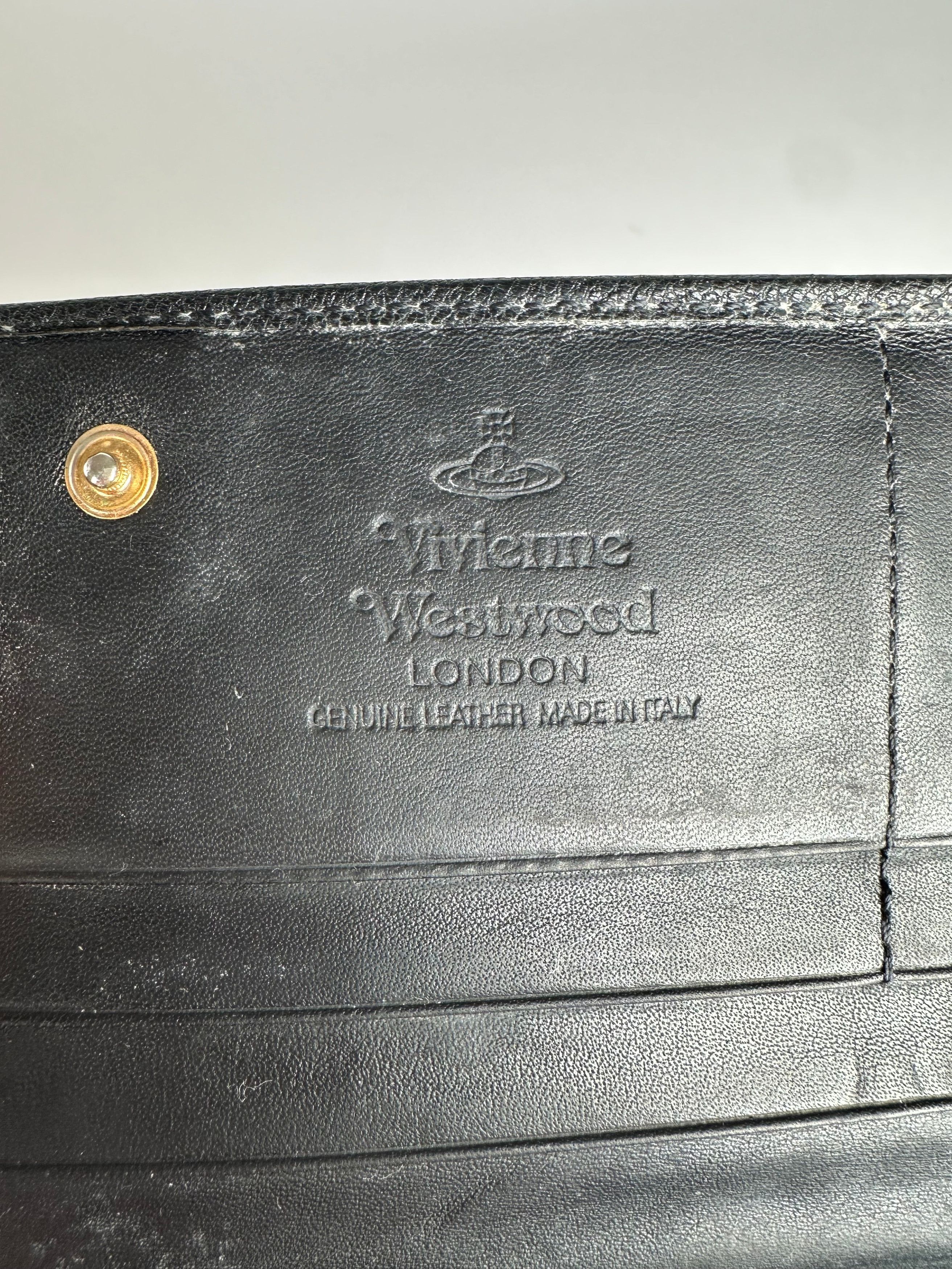 Vivienne Westwood Vintage Crocodile Emblossed Leather Wallet Black Size ONE SIZE - 7 Thumbnail