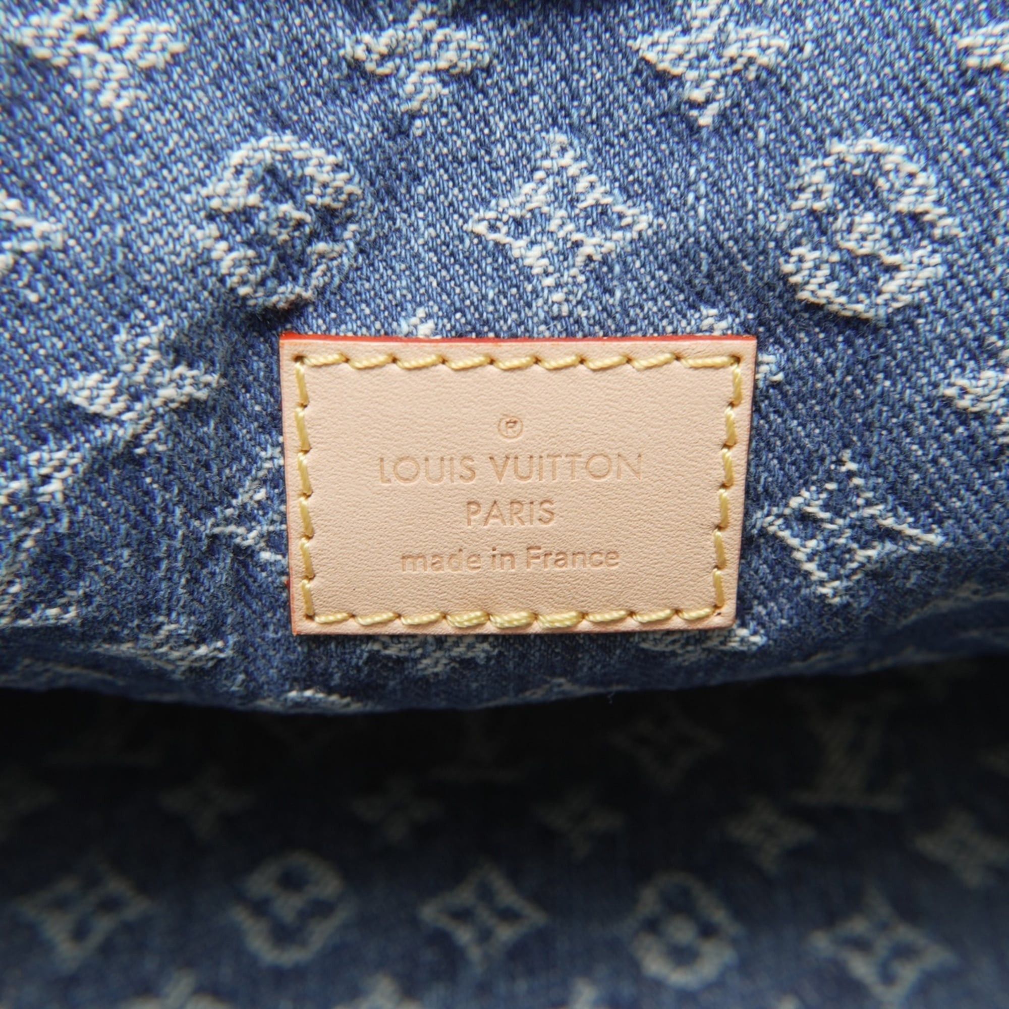Louis Vuitton Louis Vuitton 2022-2025 Monogram Denim Keepall Bandouliere 45 Boston Bag in Navy Size ONE SIZE - 10 Thumbnail