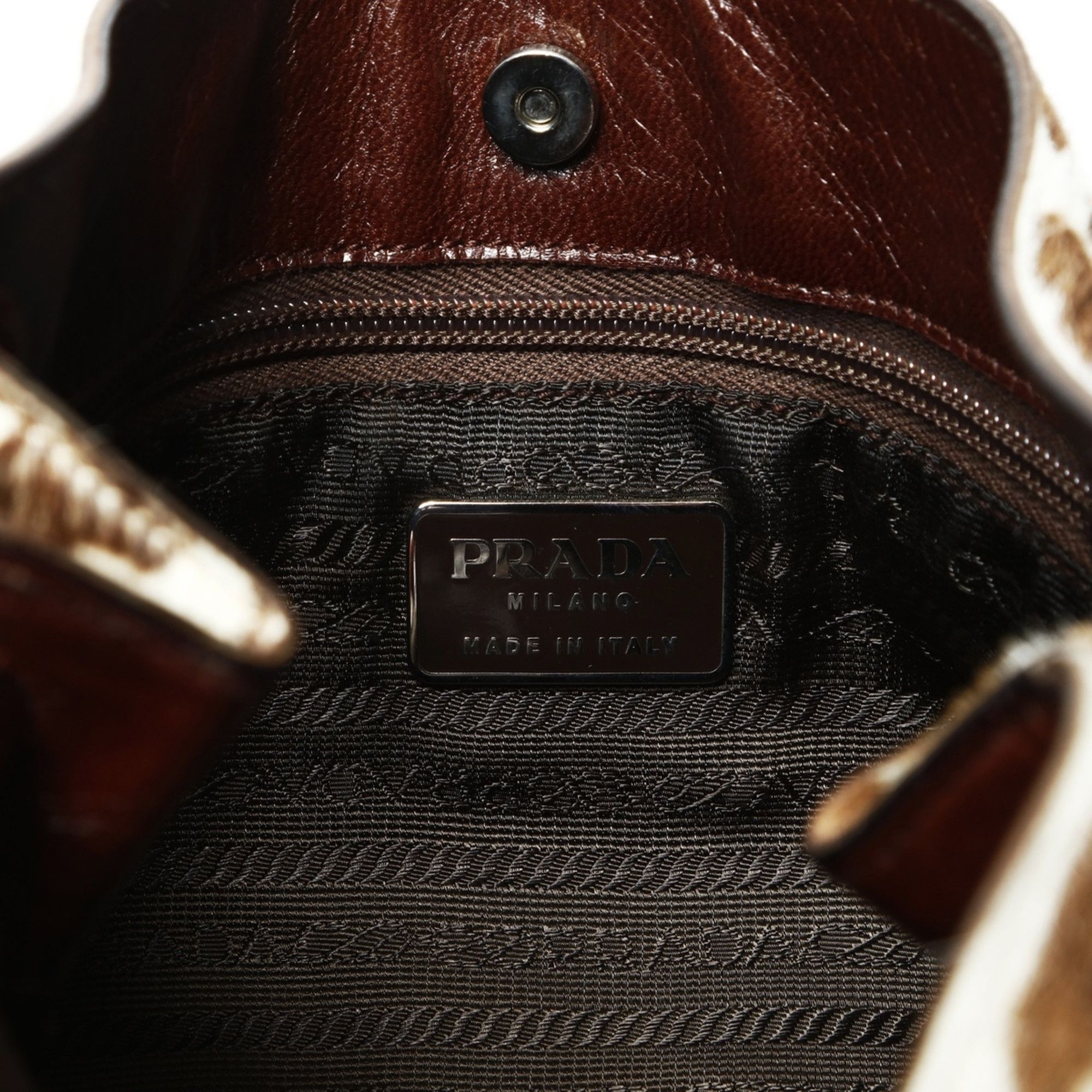 Prada Prada ponytail and leopard print chain shoulder bag in brown Size ONE SIZE - 10 Thumbnail