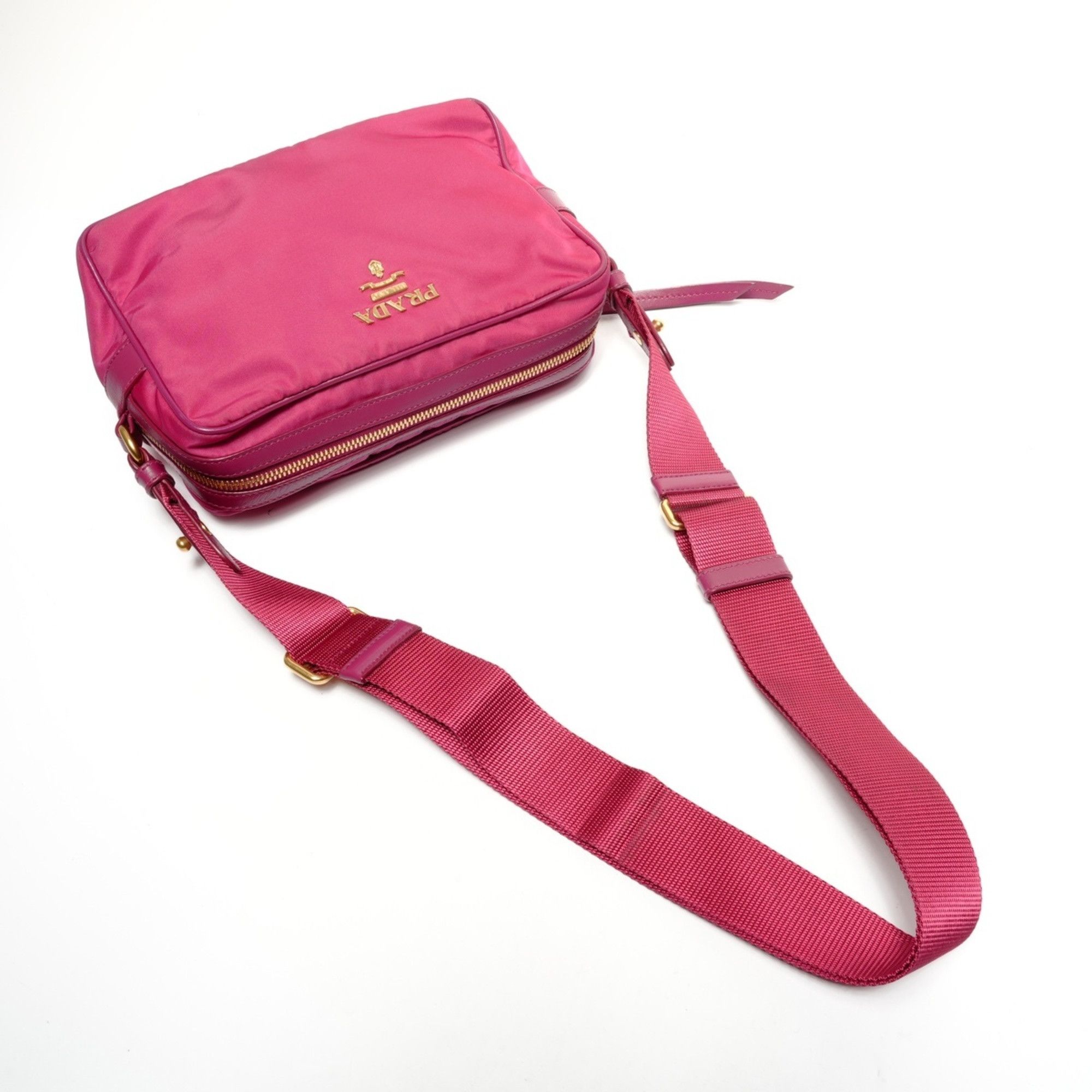 Prada Prada Nylon Camera Shoulder Bag in Pink Size ONE SIZE - 8 Thumbnail