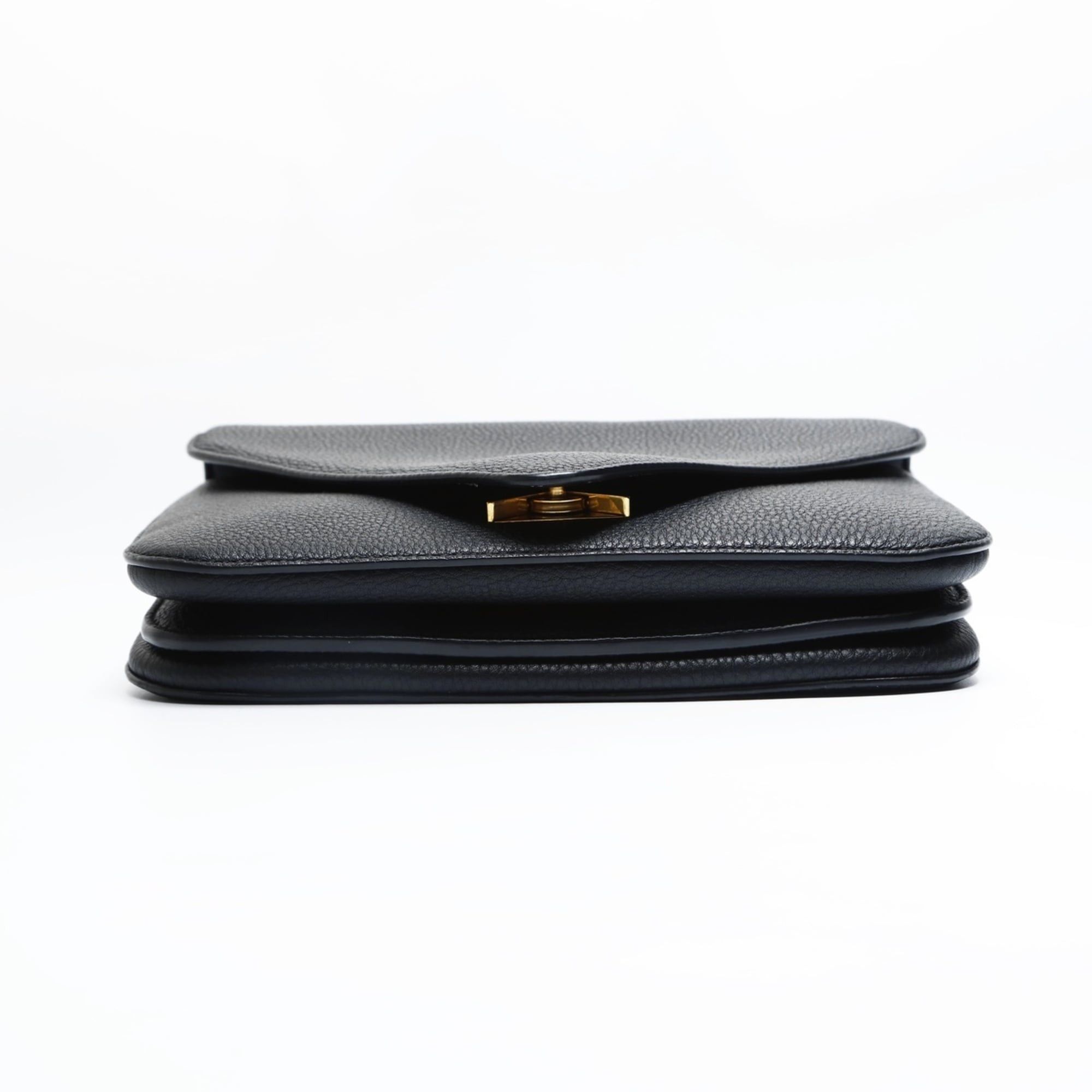Bottega Veneta Bottega Veneta Leather Mount Envelope Chain Shoulder Bag in Black Size ONE SIZE - 12 Thumbnail