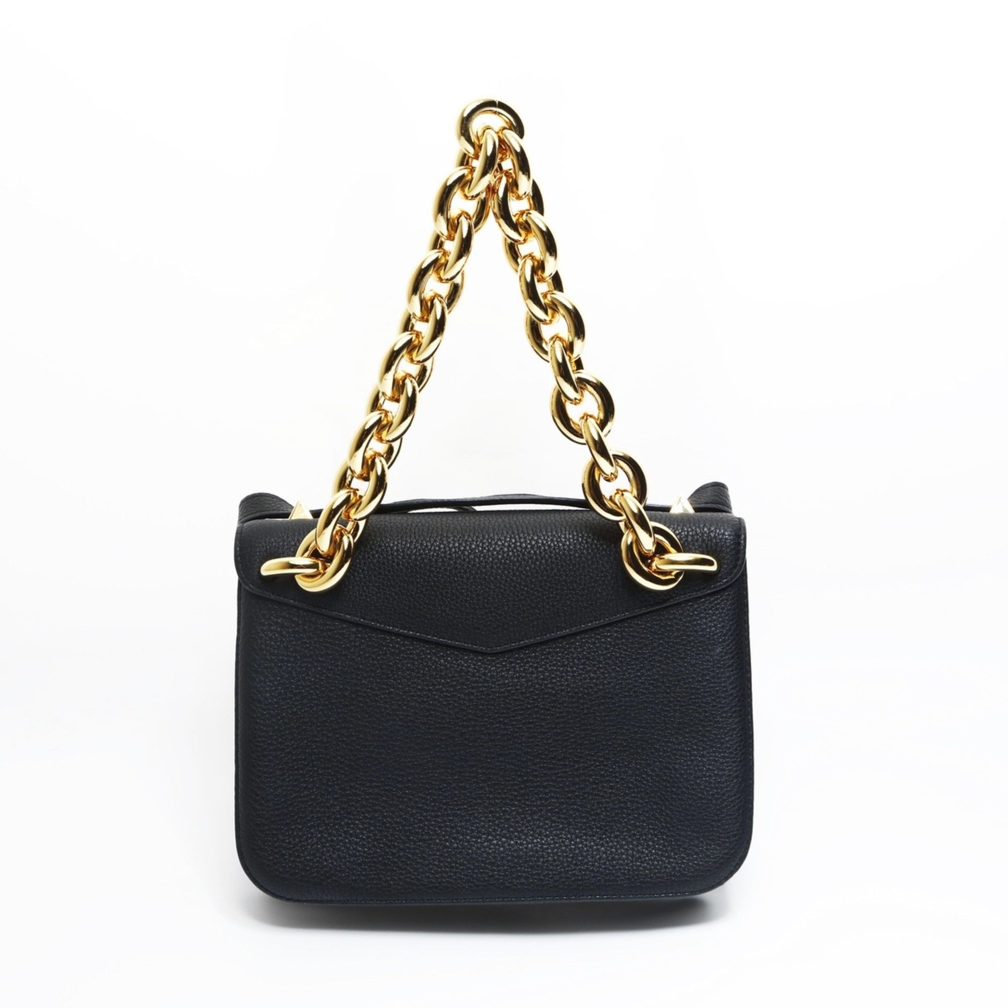 Bottega Veneta Bottega Veneta Leather Mount Envelope Chain Shoulder Bag in Black Size ONE SIZE - 7 Thumbnail