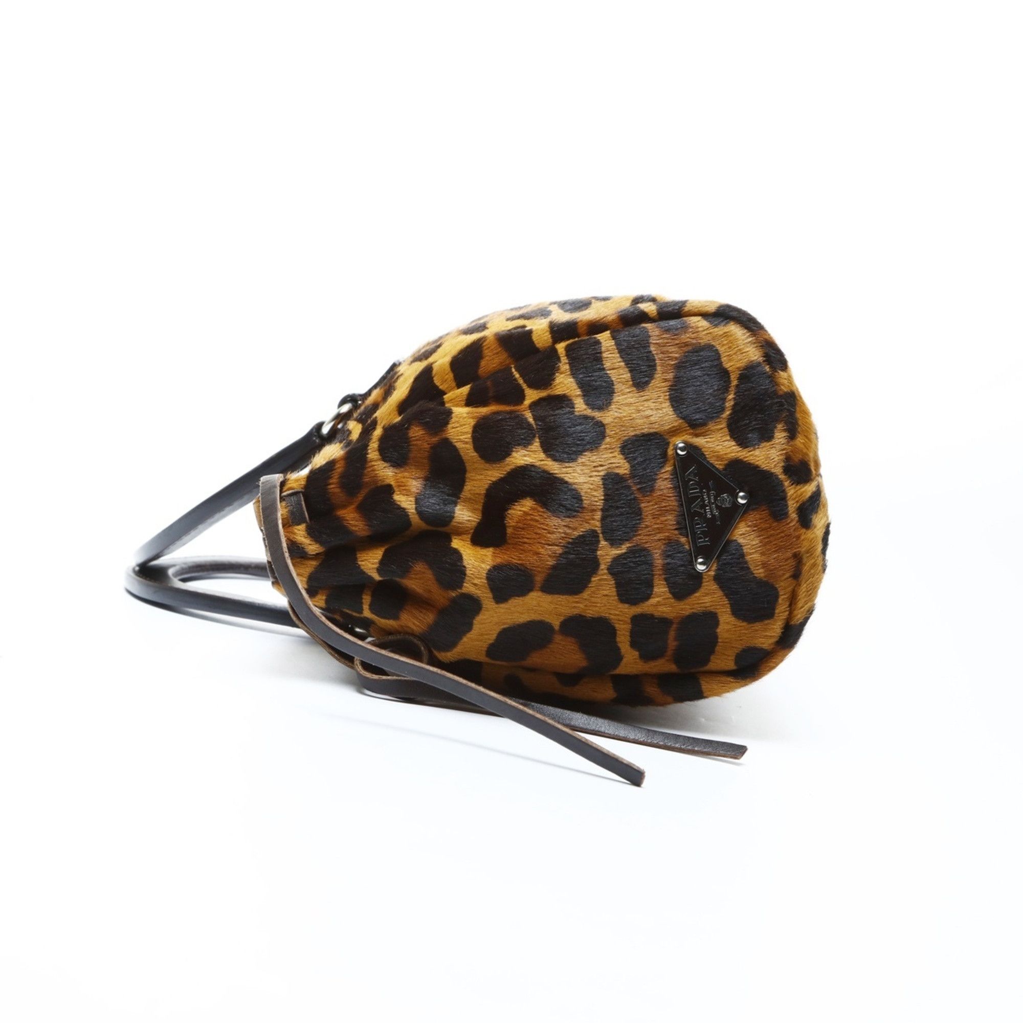 Prada Prada pony leopard print handbag in brown Size ONE SIZE - 3 Thumbnail