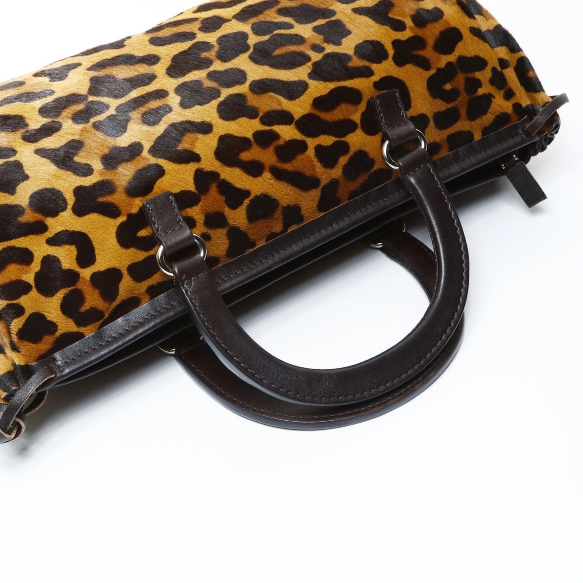 Prada Prada pony leopard print handbag in brown Size ONE SIZE - 13 Thumbnail
