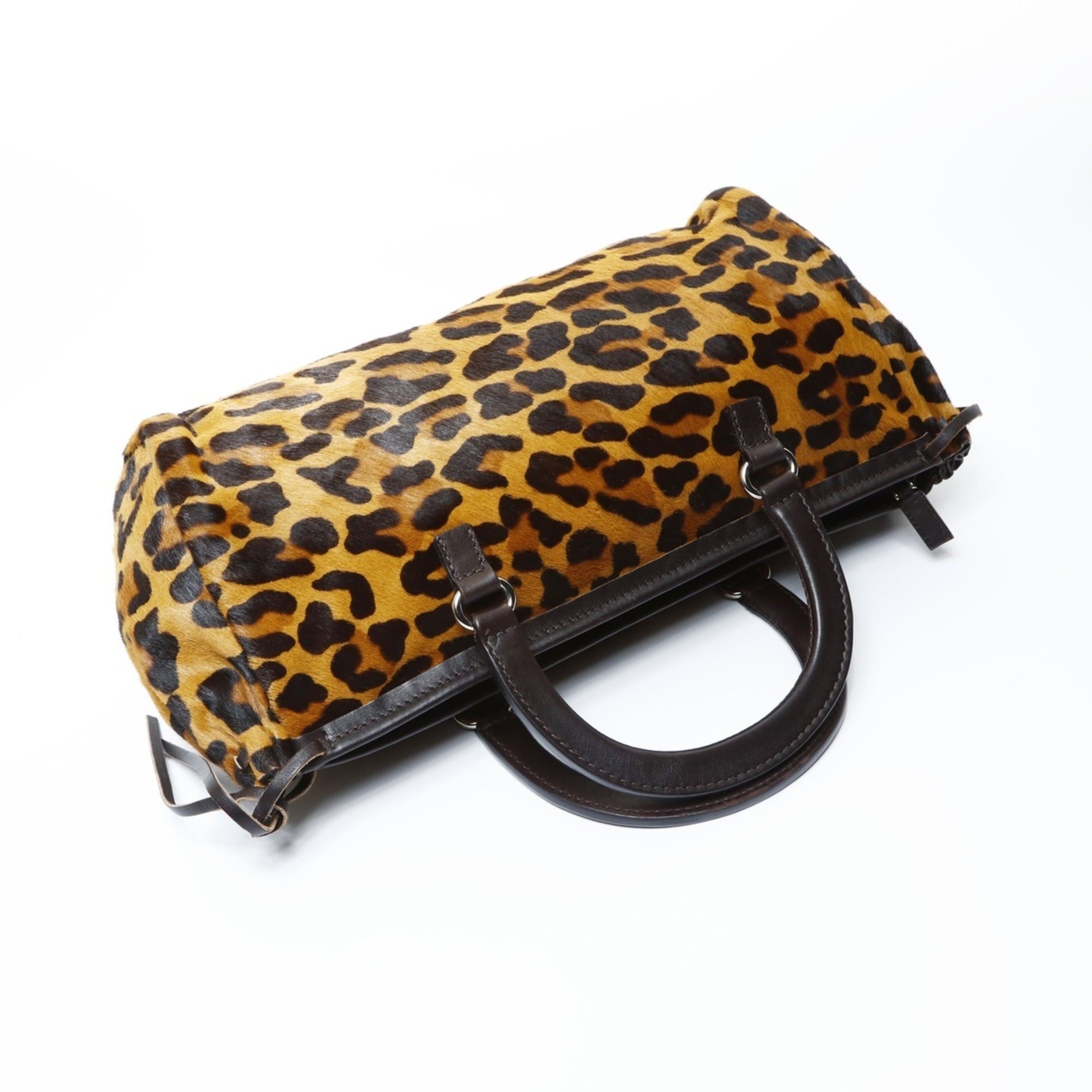 Prada Prada pony leopard print handbag in brown Size ONE SIZE - 9 Thumbnail
